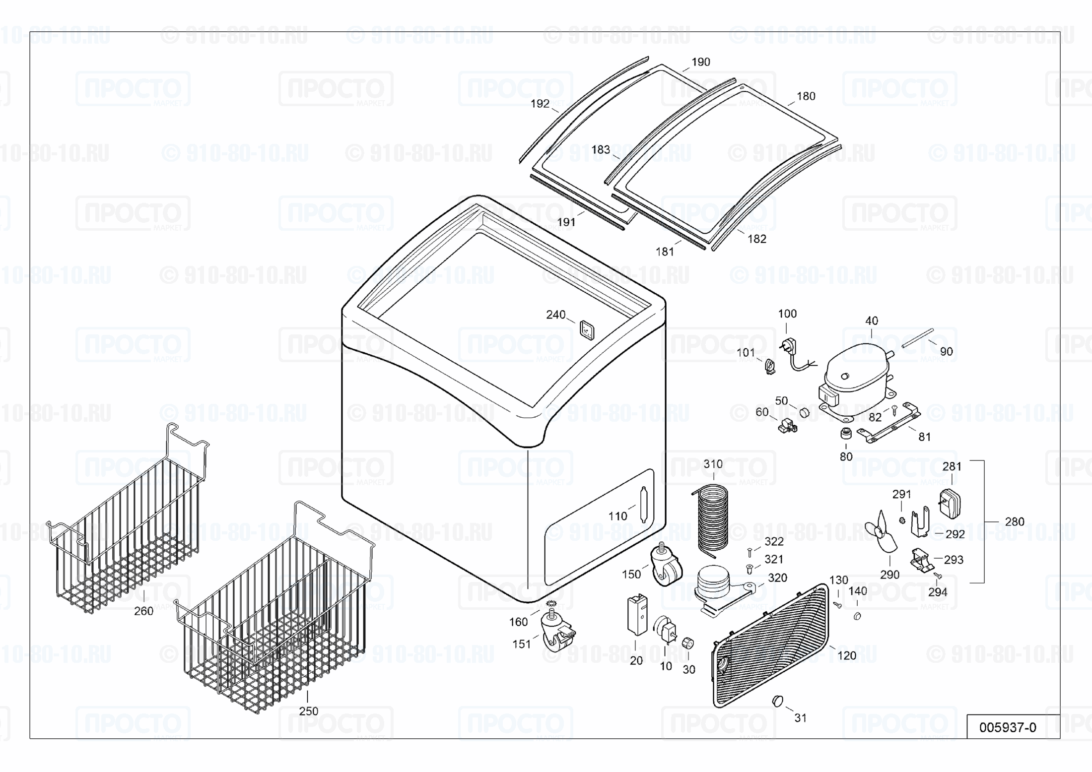 Взрыв-схема запчастей холодильника Liebherr GTI 3003-41C