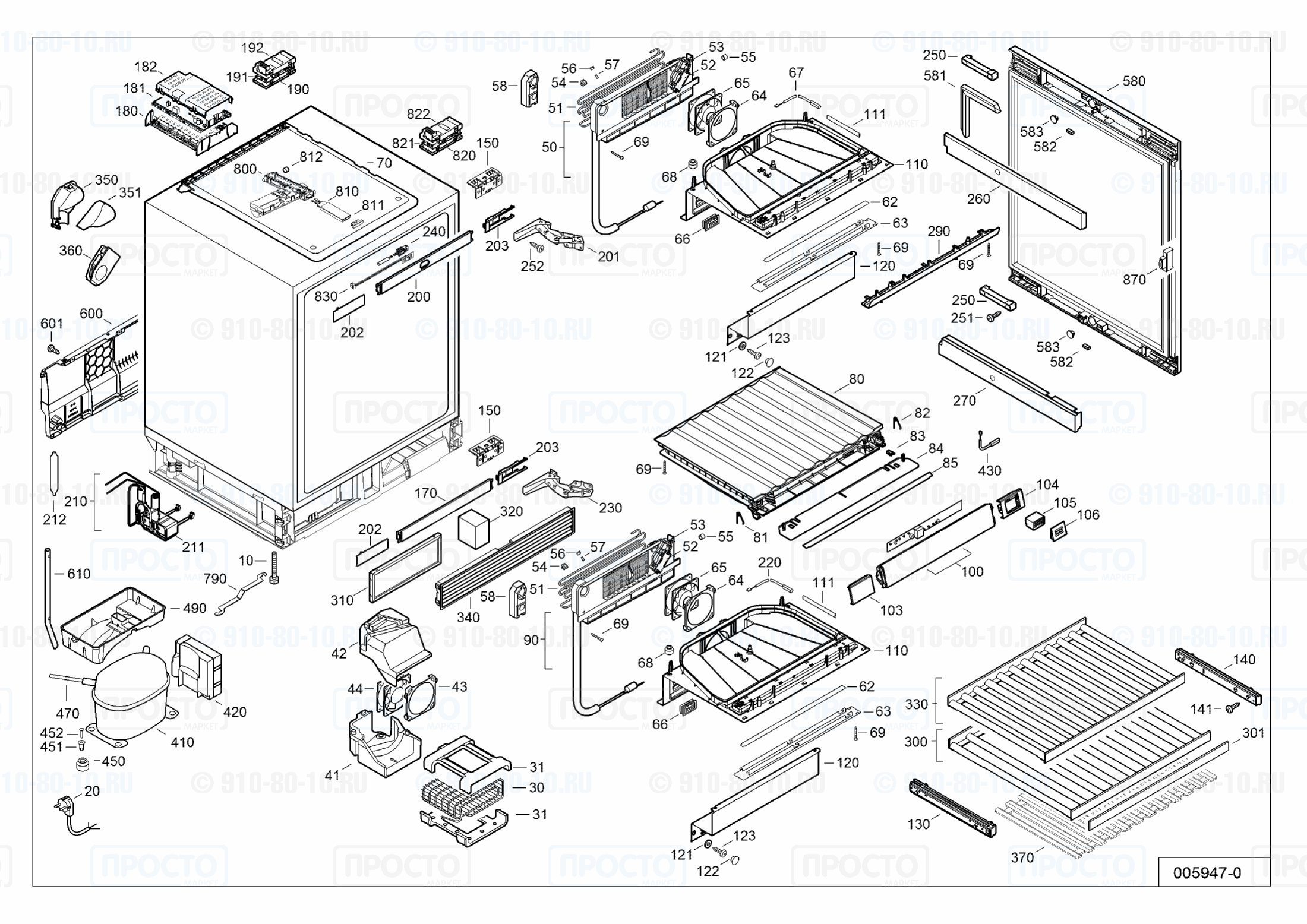 Взрыв-схема холодильника Liebherr UWT 1682-20L