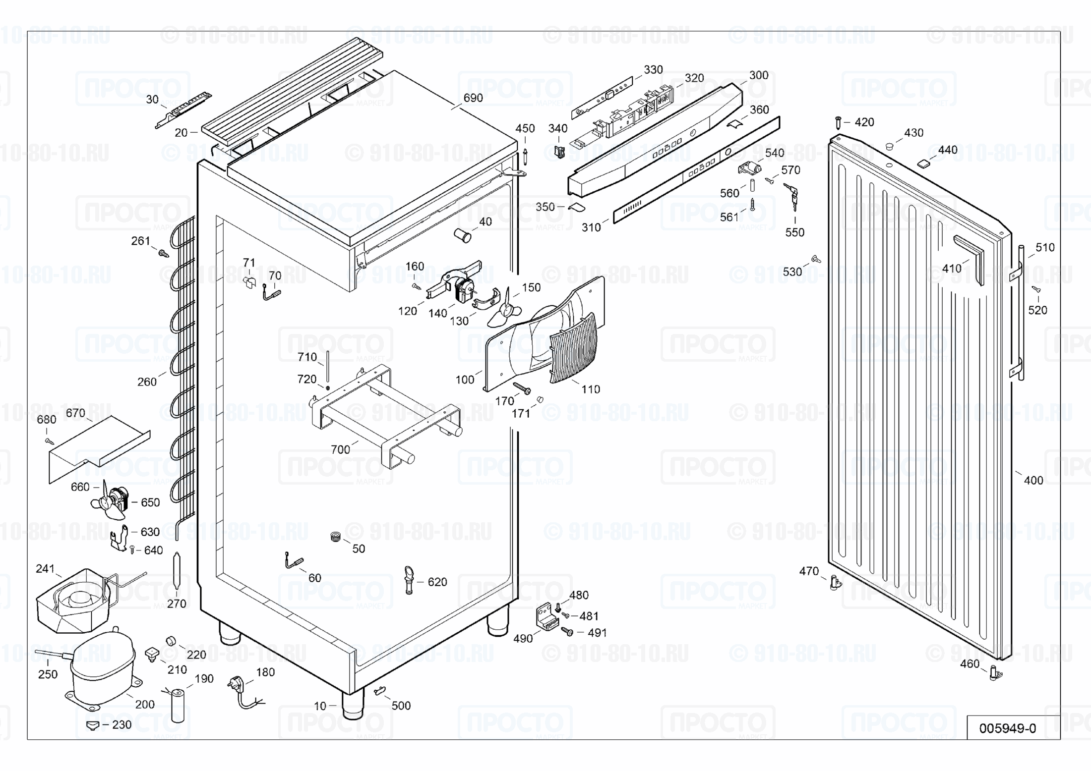 Взрыв-схема запчастей холодильника Liebherr JKv 6410-21B