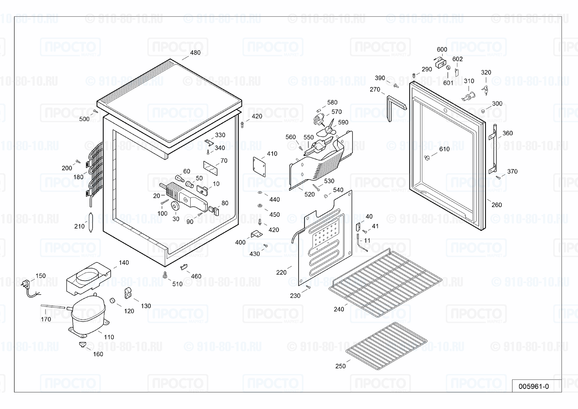 Взрыв-схема запчастей холодильника Liebherr FKvesf 1805-21A