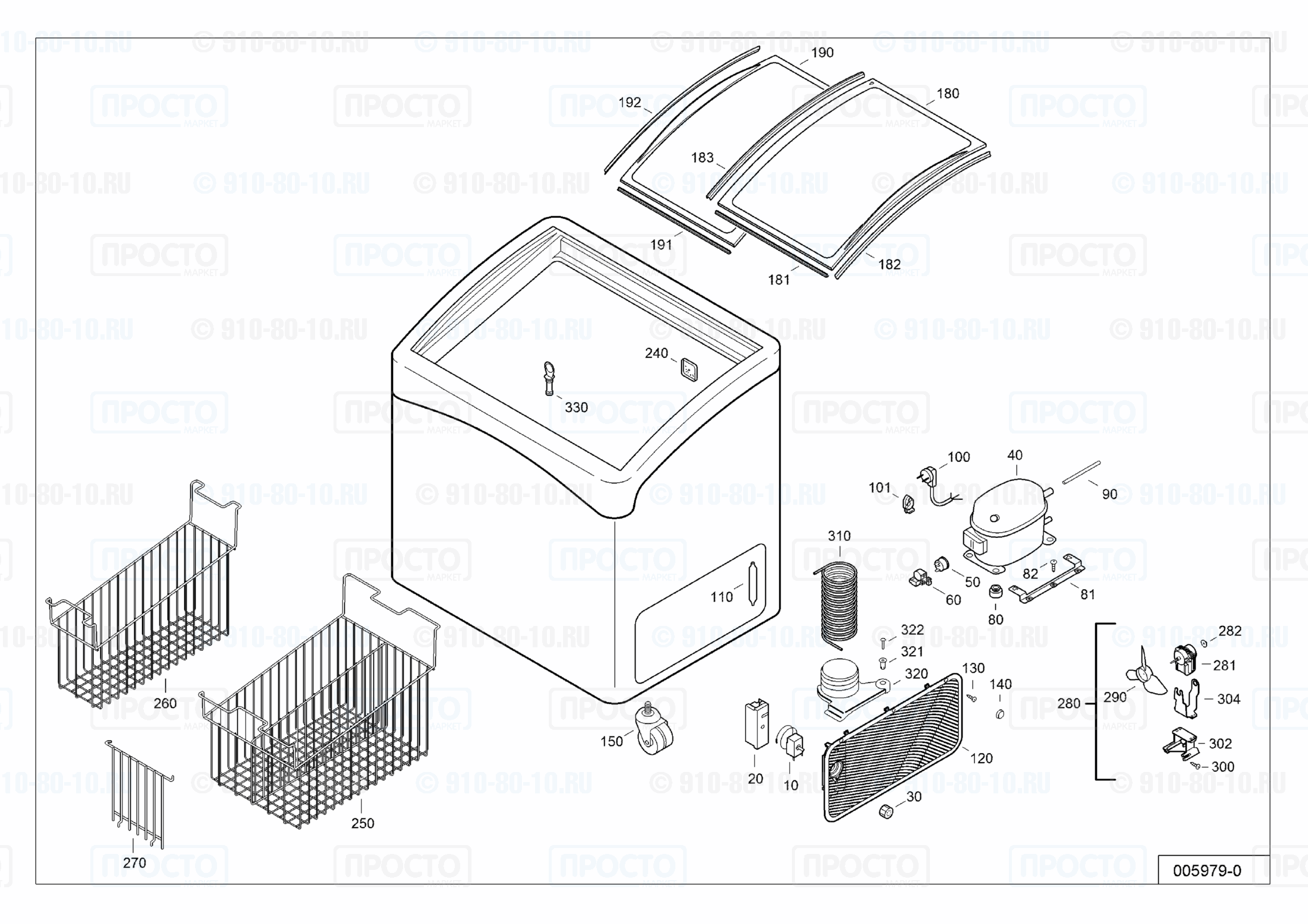 Взрыв-схема запчастей холодильника Liebherr GTI 4303-41C