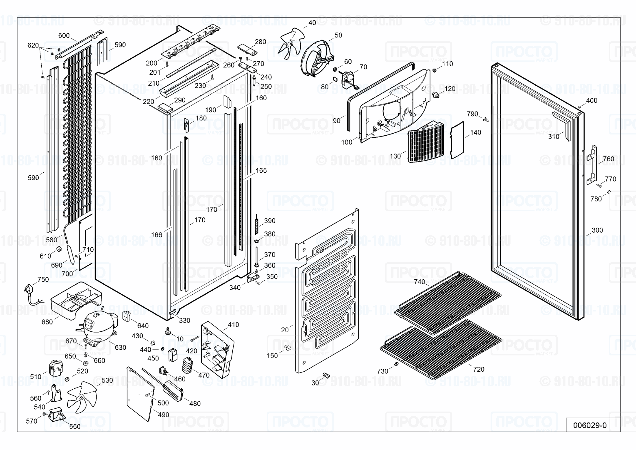 Взрыв-схема запчастей холодильника Liebherr FCb 2613-40A