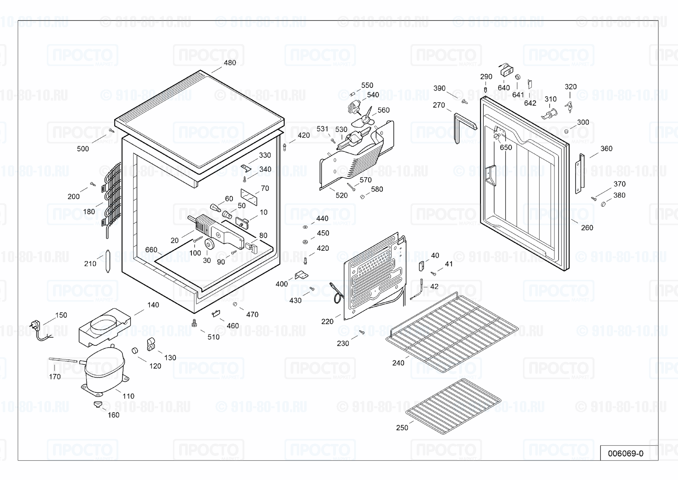Взрыв-схема запчастей холодильника Liebherr FKv 1800-20I