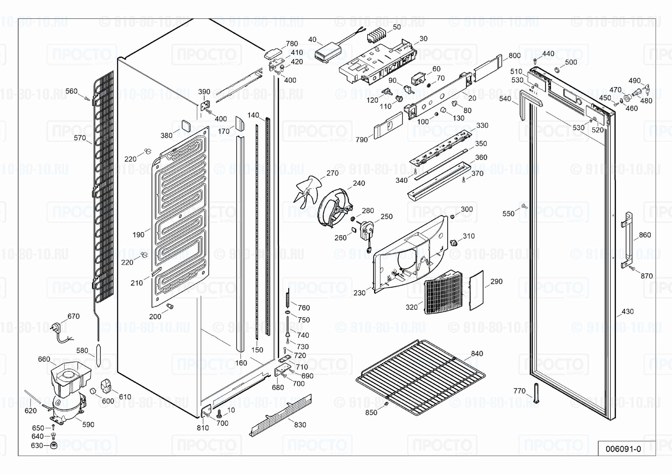 Взрыв-схема запчастей холодильника Liebherr FKDv 4503-20B