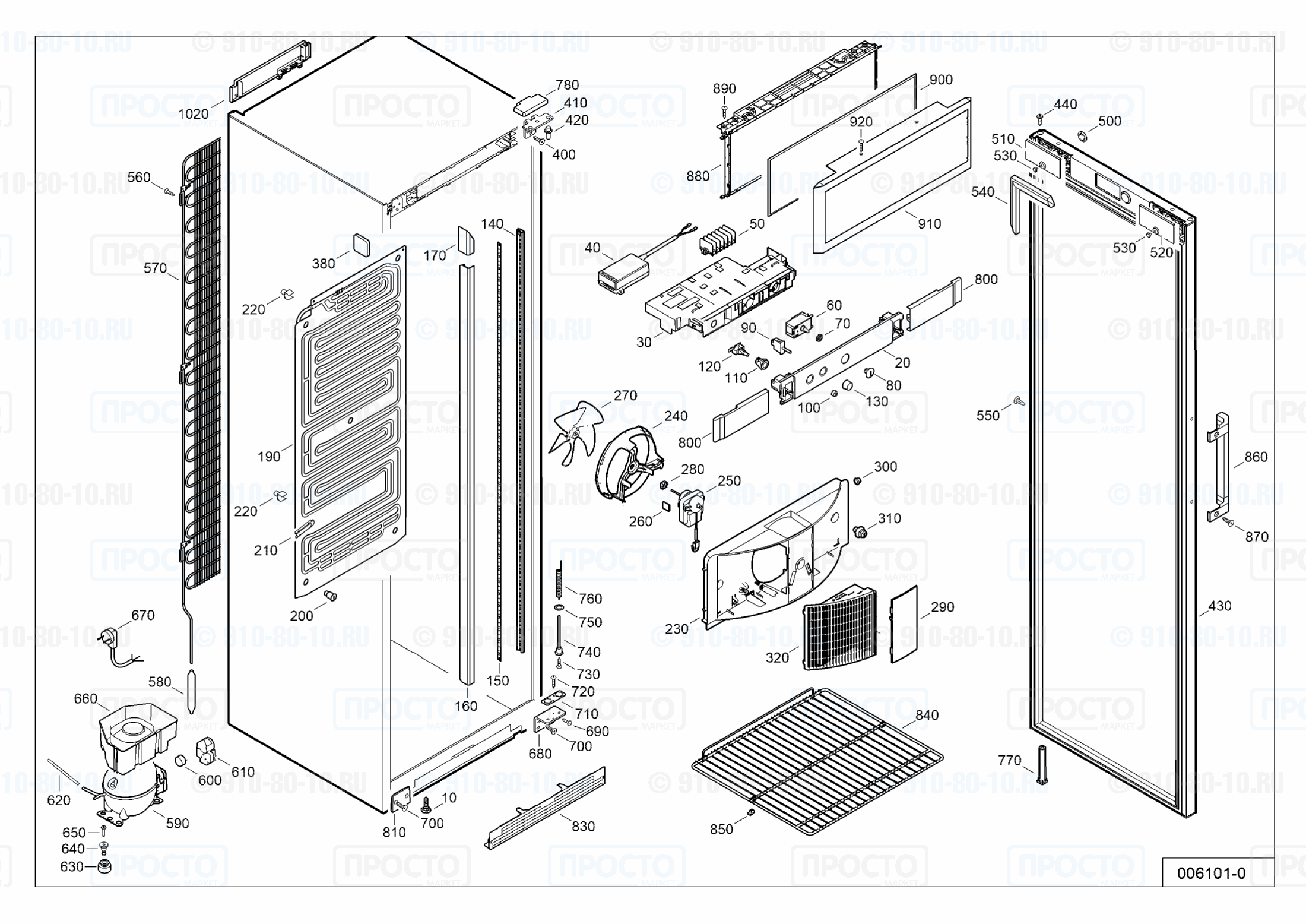 Взрыв-схема запчастей холодильника Liebherr FKDv 4513-20B