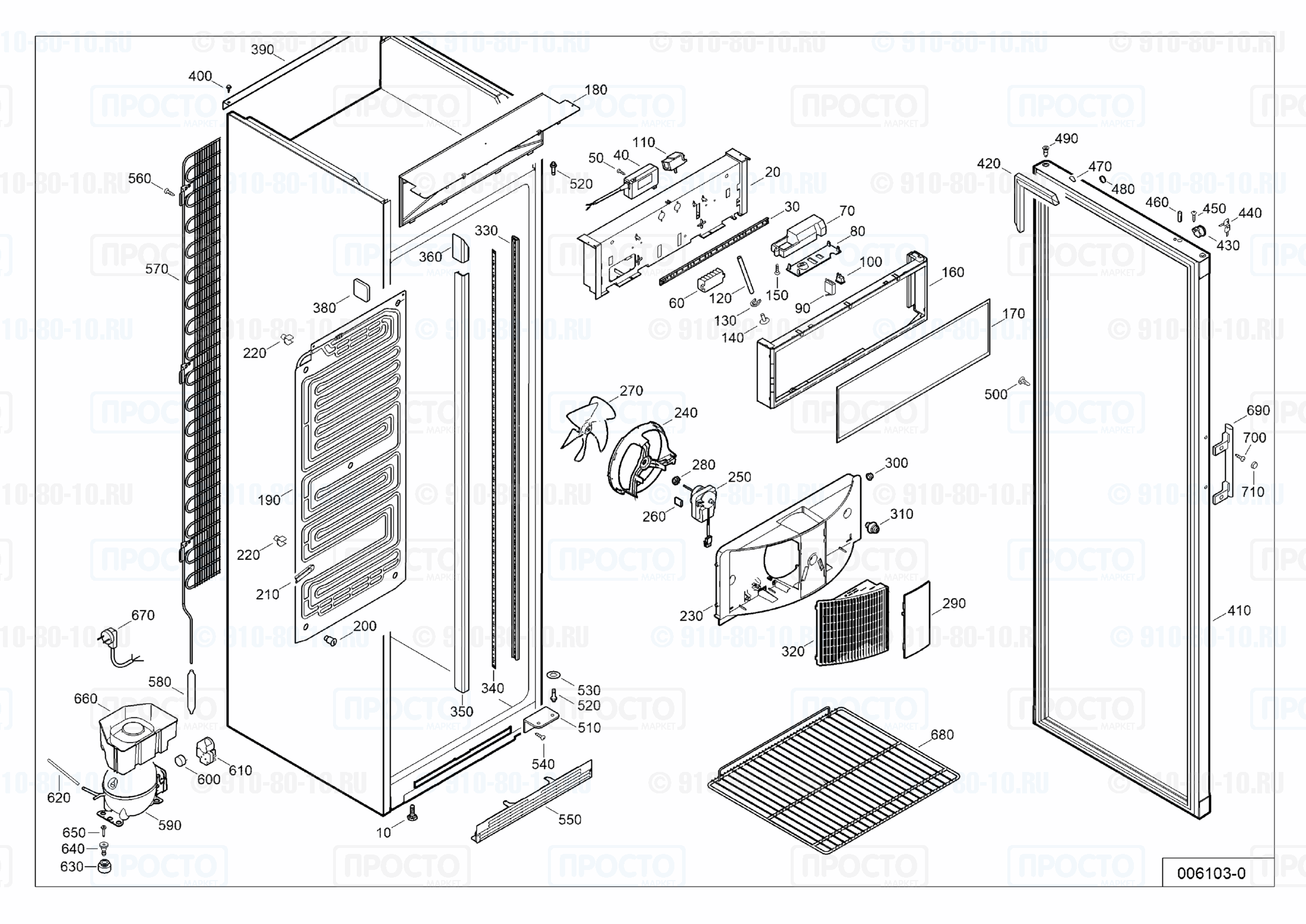 Взрыв-схема запчастей холодильника Liebherr FKDv 4213-20D