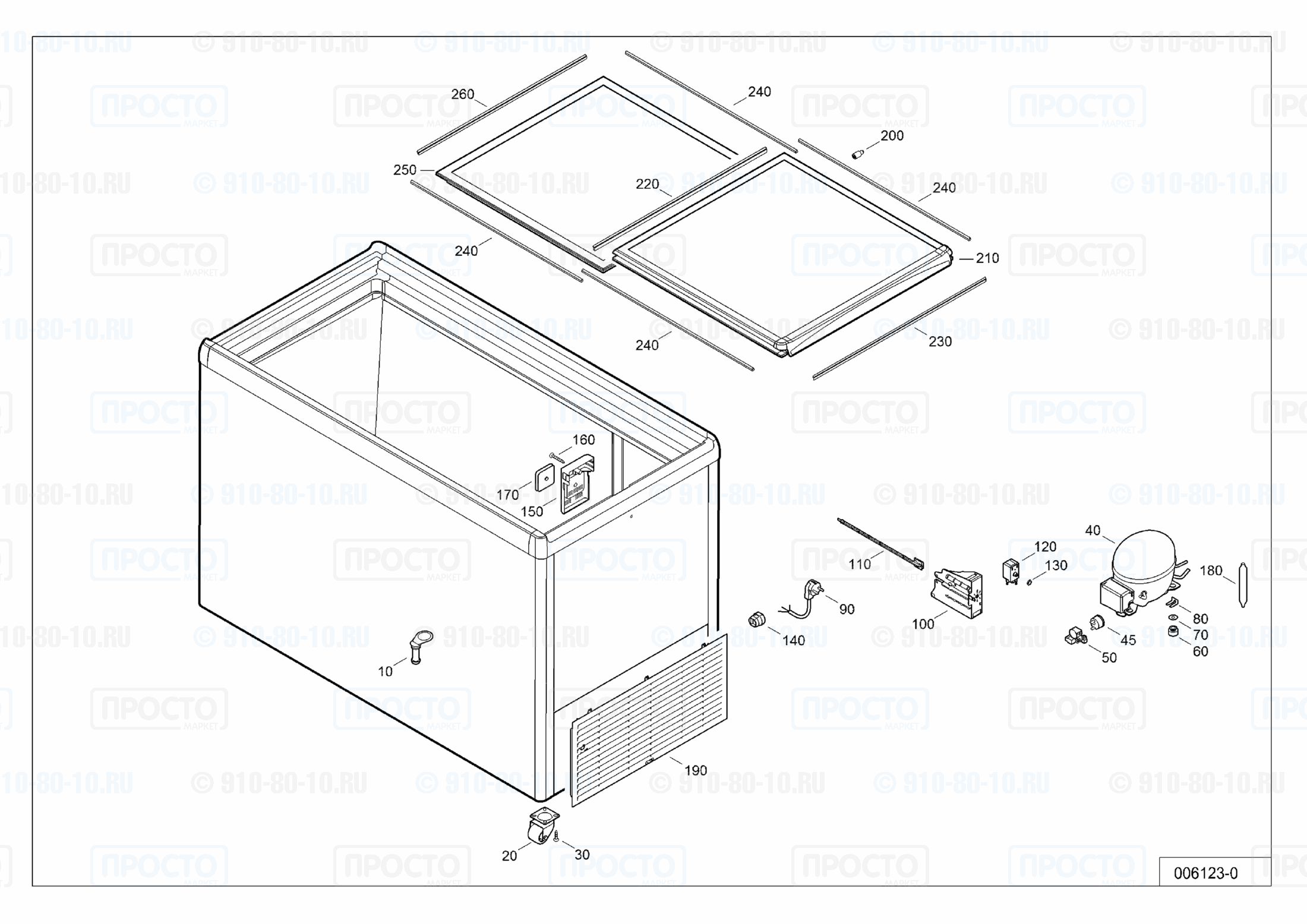 Взрыв-схема запчастей холодильника Liebherr GTE 4100-40A