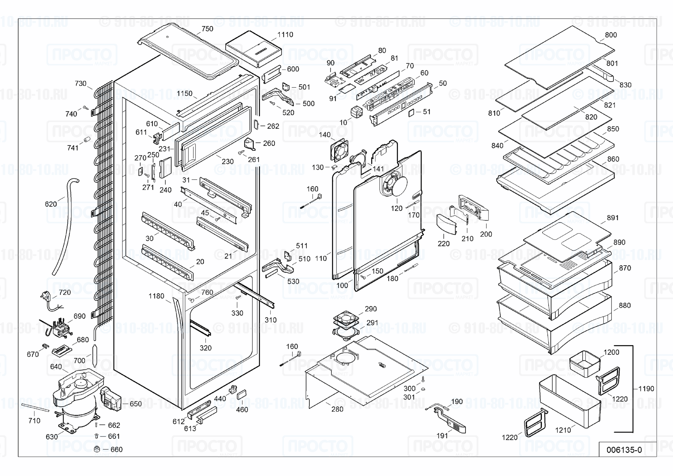 Взрыв-схема запчастей холодильника Liebherr IKBV 3264-20A