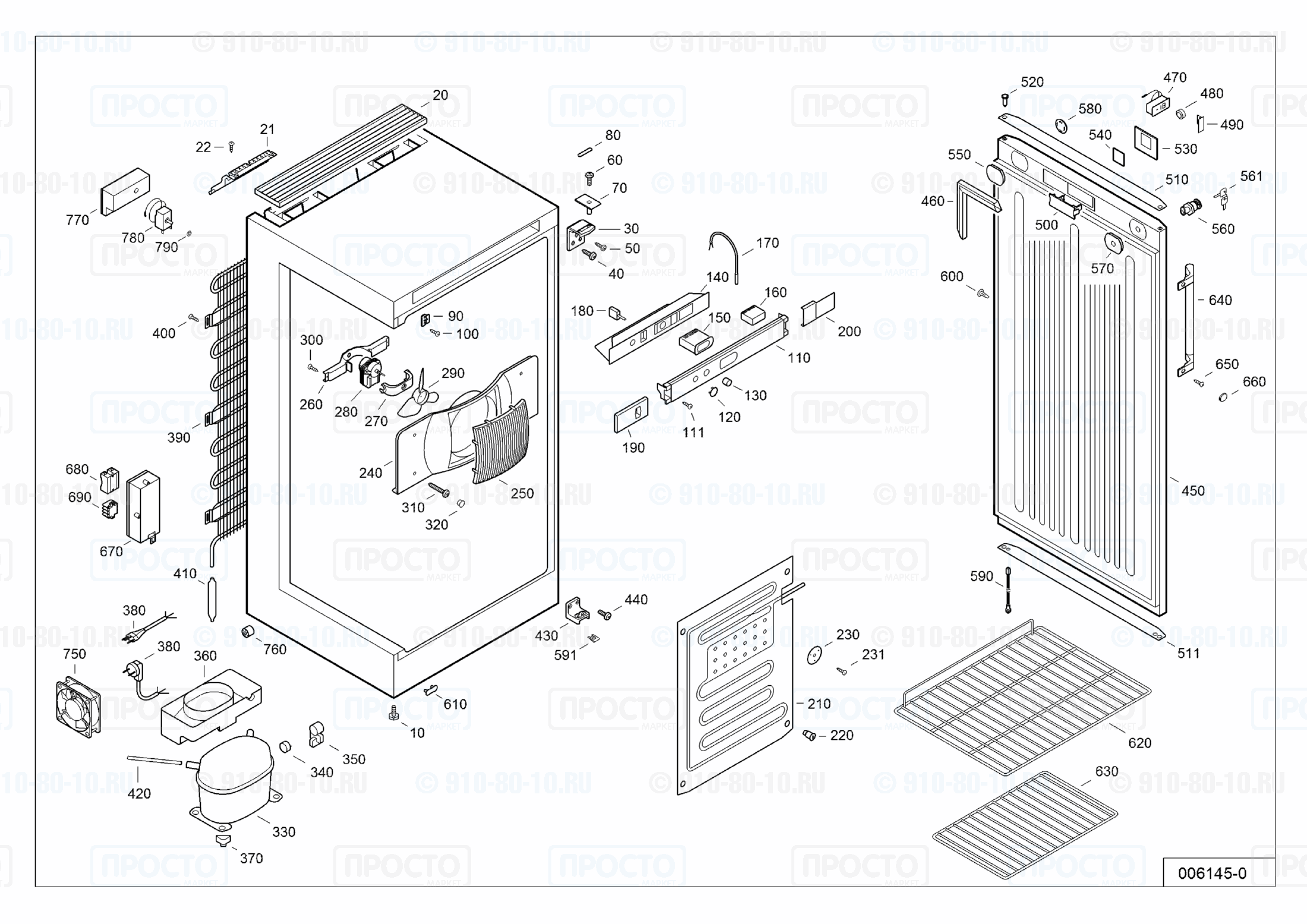 Взрыв-схема запчастей холодильника Liebherr FKv 5410-22S