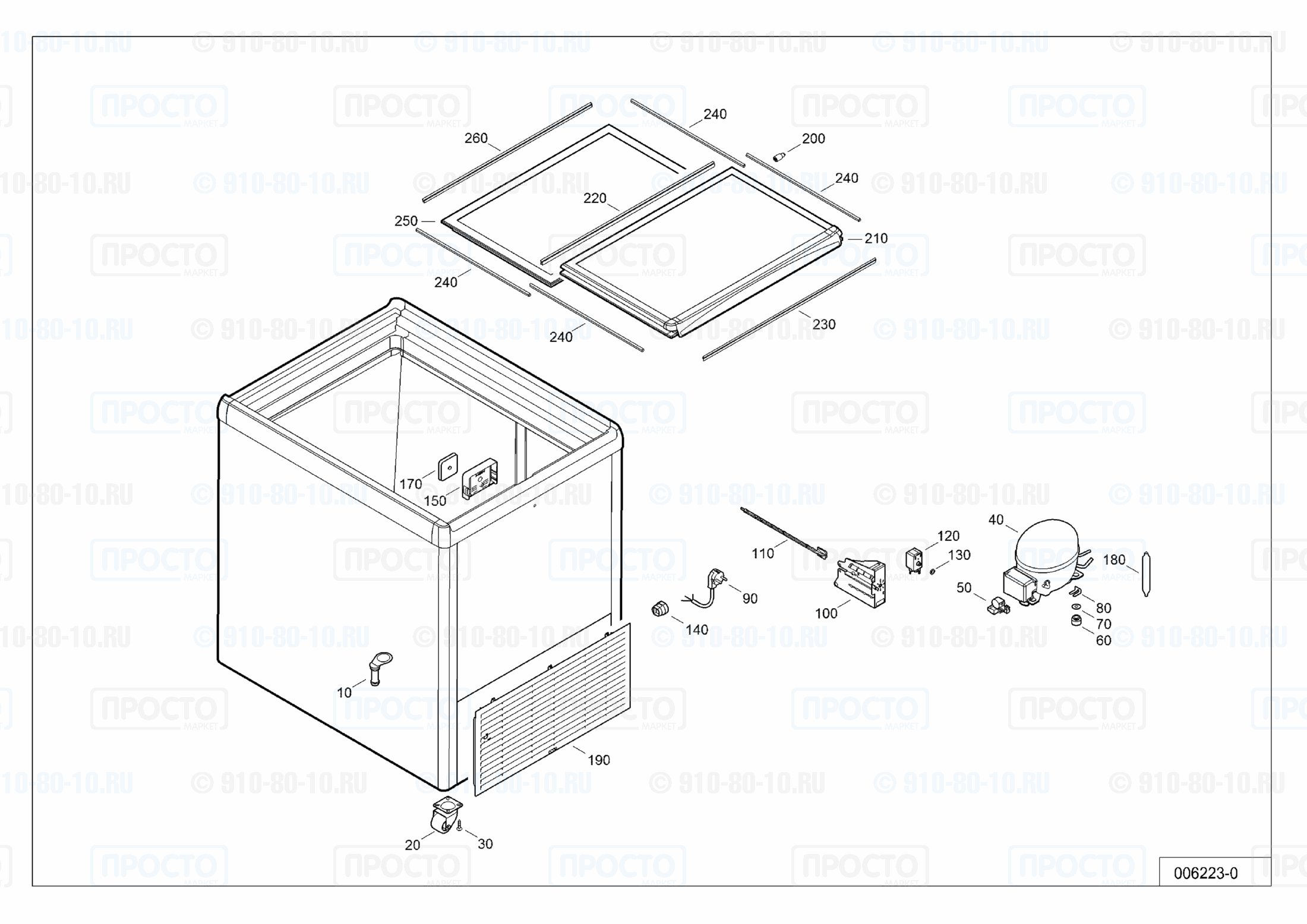 Взрыв-схема запчастей холодильника Liebherr GTE 2502-20B