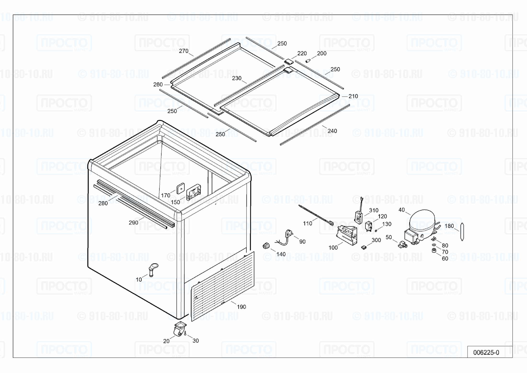 Взрыв-схема запчастей холодильника Liebherr GTE 2552-20B