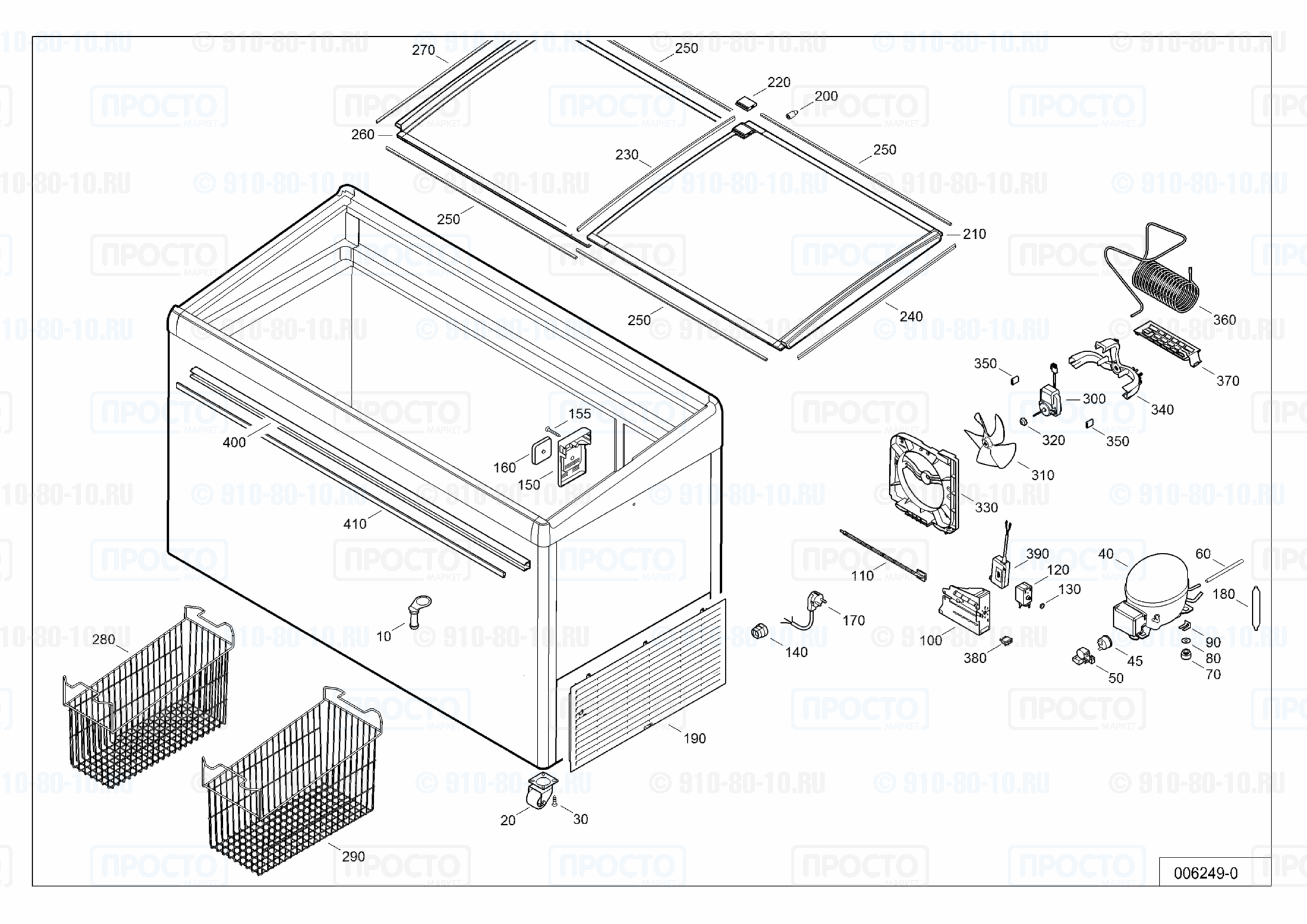 Взрыв-схема запчастей холодильника Liebherr GTI 4953-40A