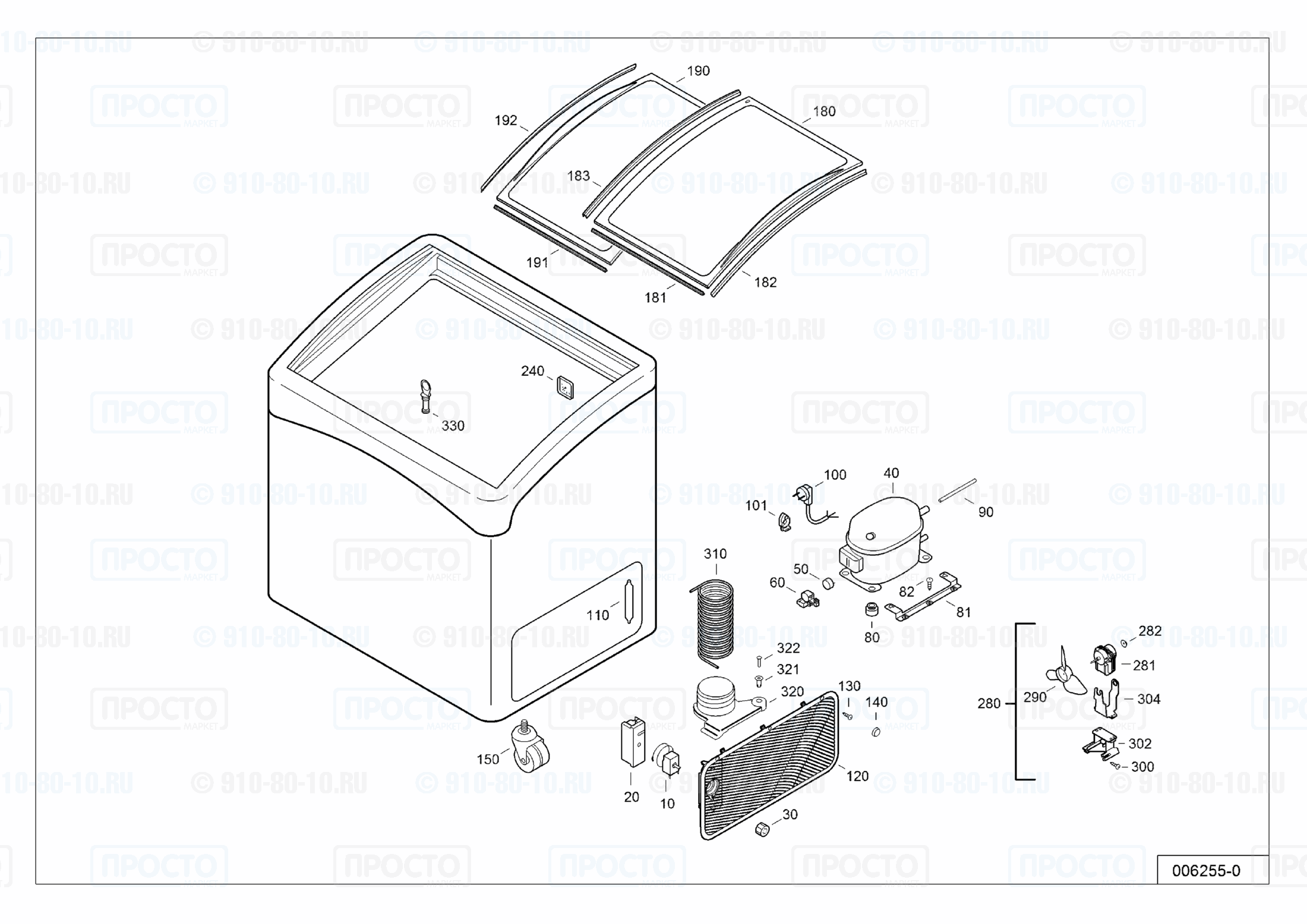 Взрыв-схема запчастей холодильника Liebherr GTI 3003-40E