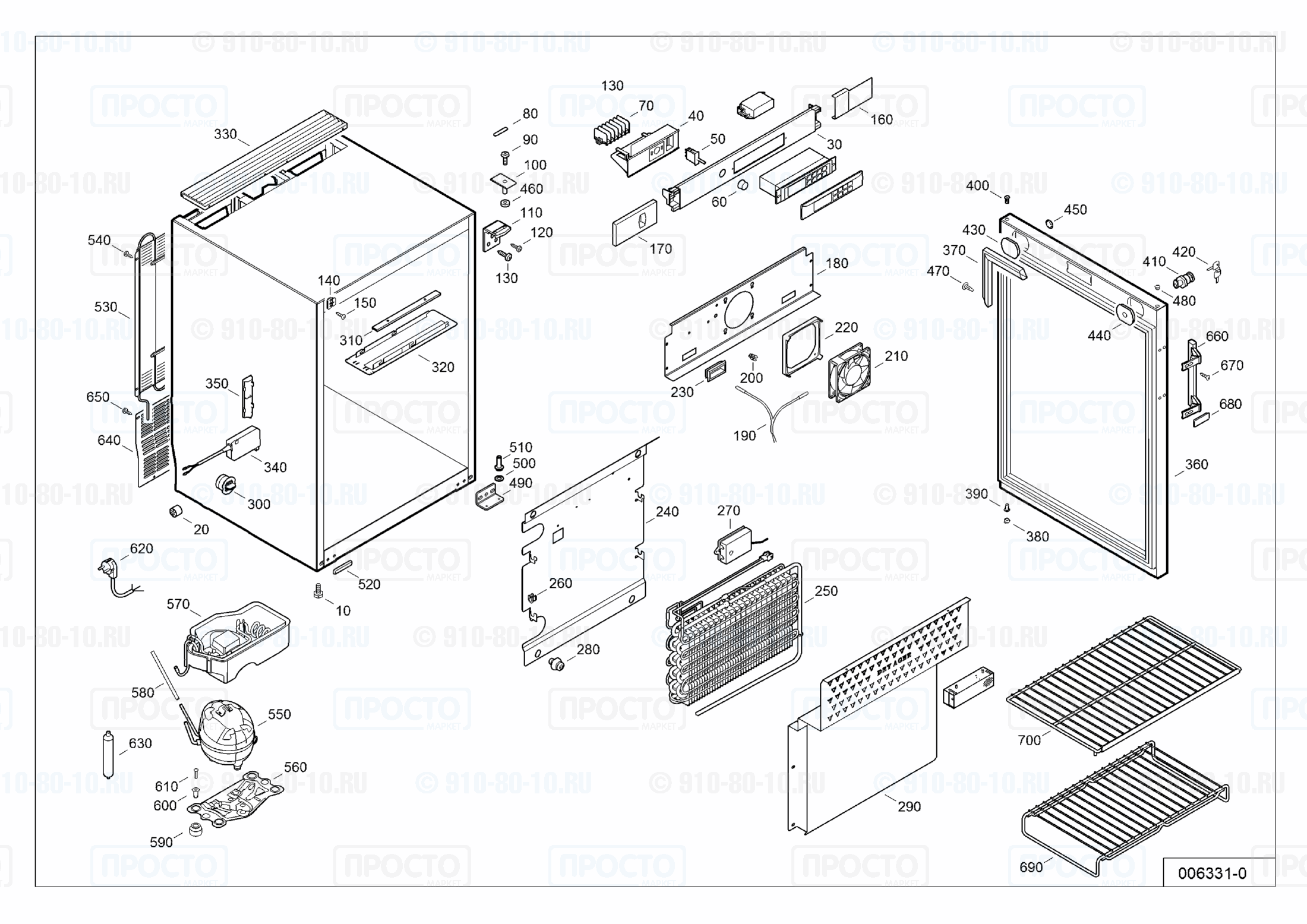 Взрыв-схема запчастей холодильника Liebherr RKv 1813-20C