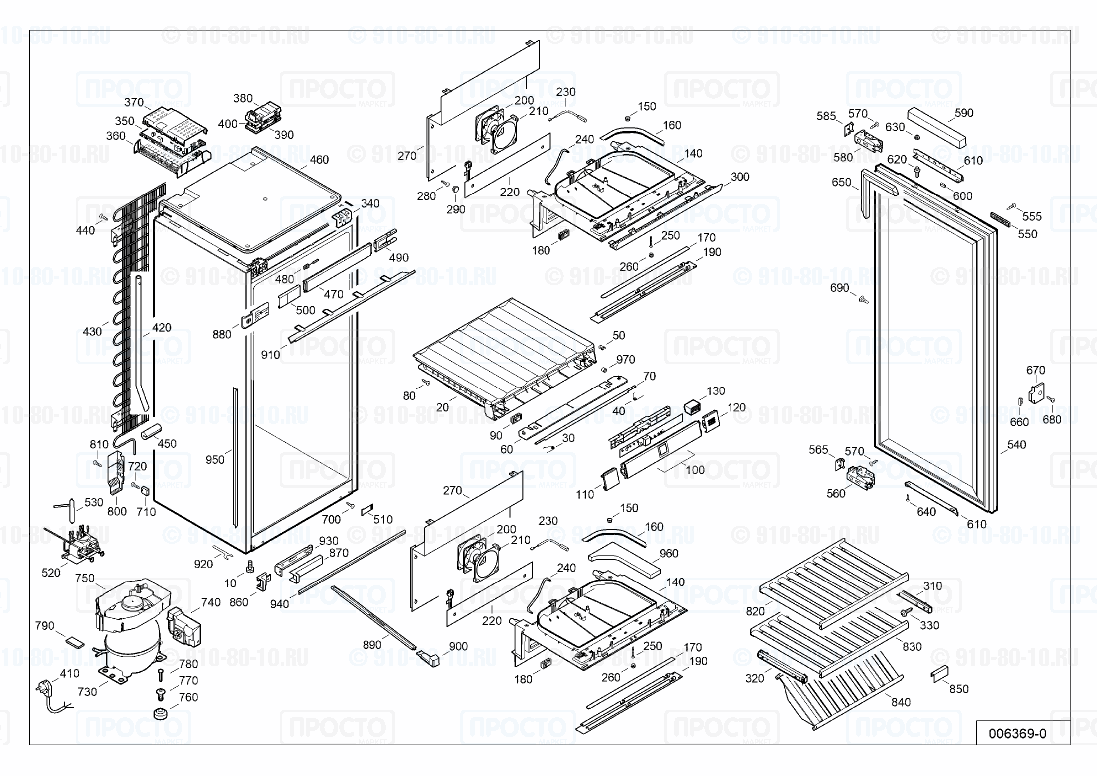 Взрыв-схема запчастей холодильника Liebherr EWTdf 2353-20B
