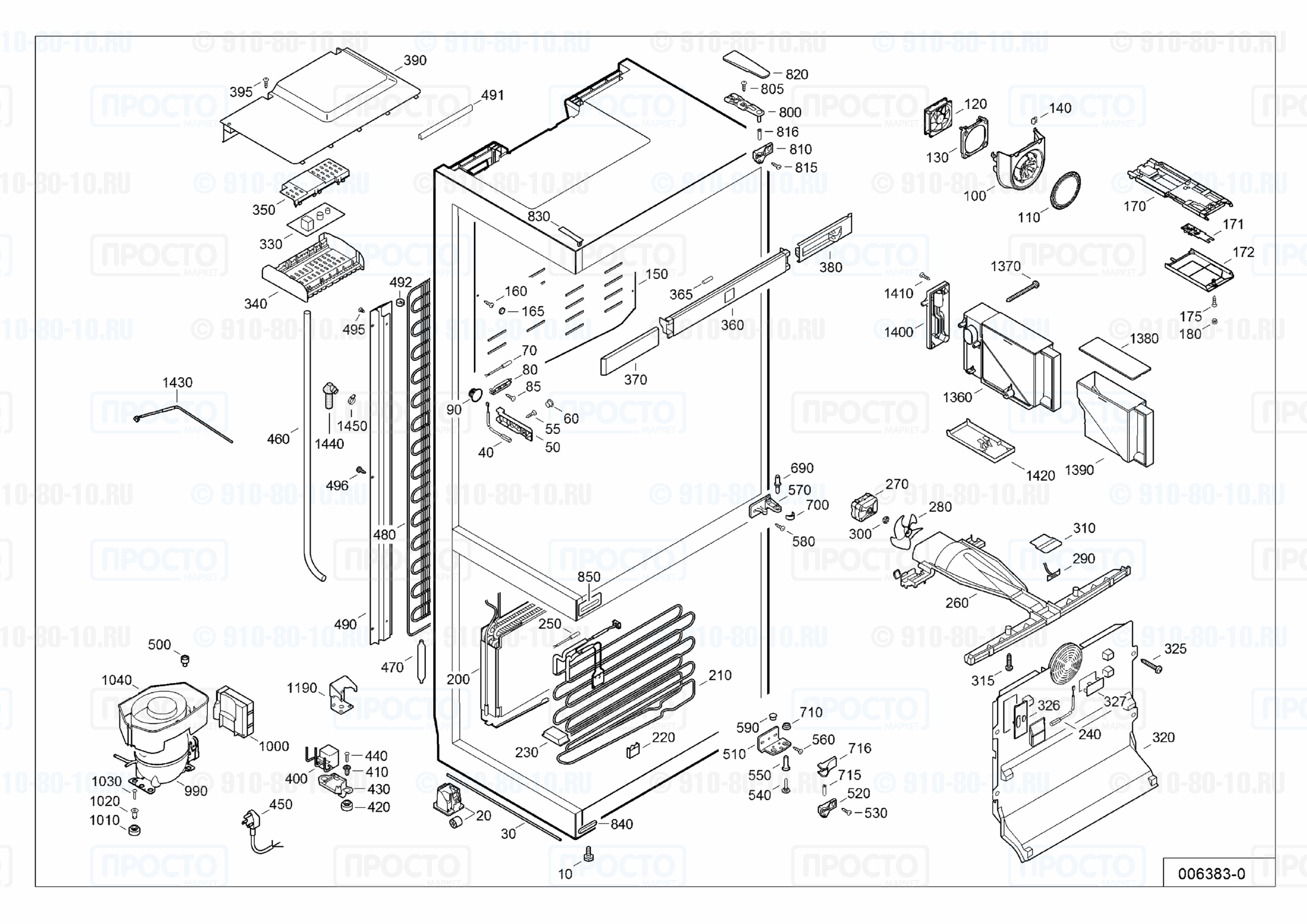 Взрыв-схема холодильника Liebherr CNPef 5026-20B