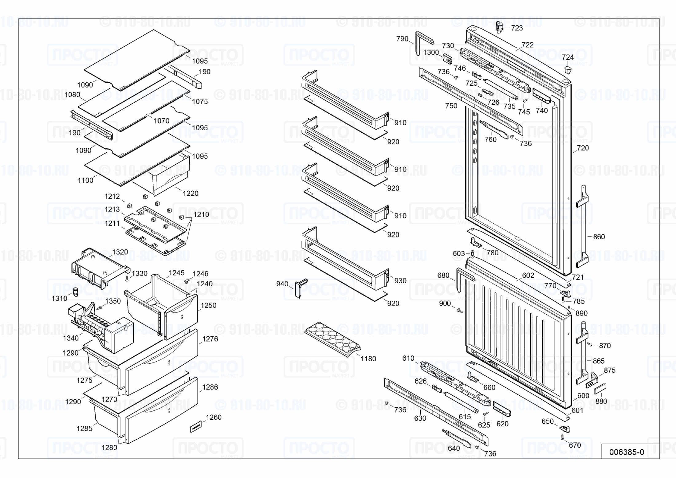 Взрыв-схема холодильника Liebherr CNPef 5026-20D