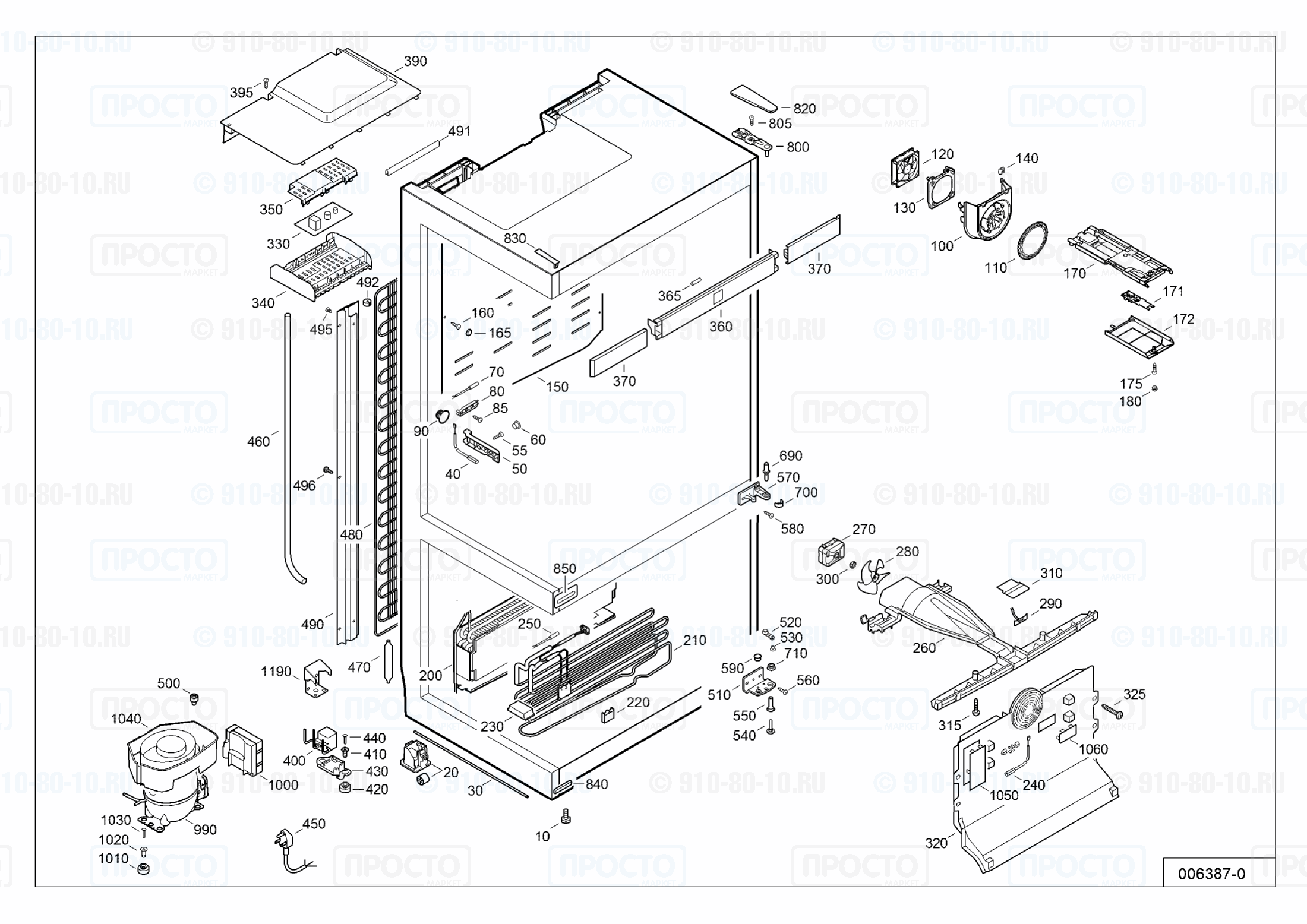 Взрыв-схема запчастей холодильника Liebherr CNPef 4406-20A