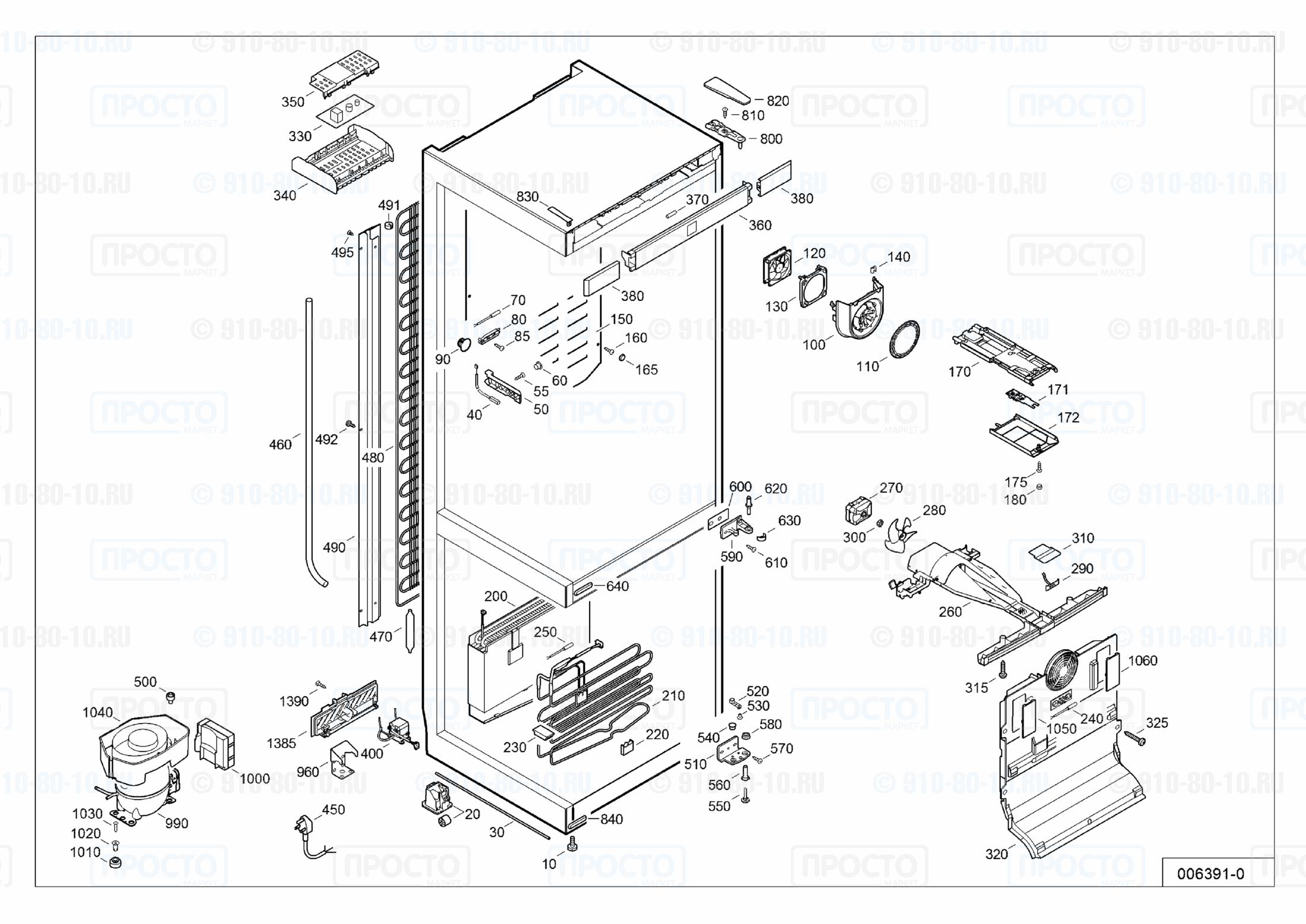 Взрыв-схема запчастей холодильника Liebherr CNPef 3516-20A