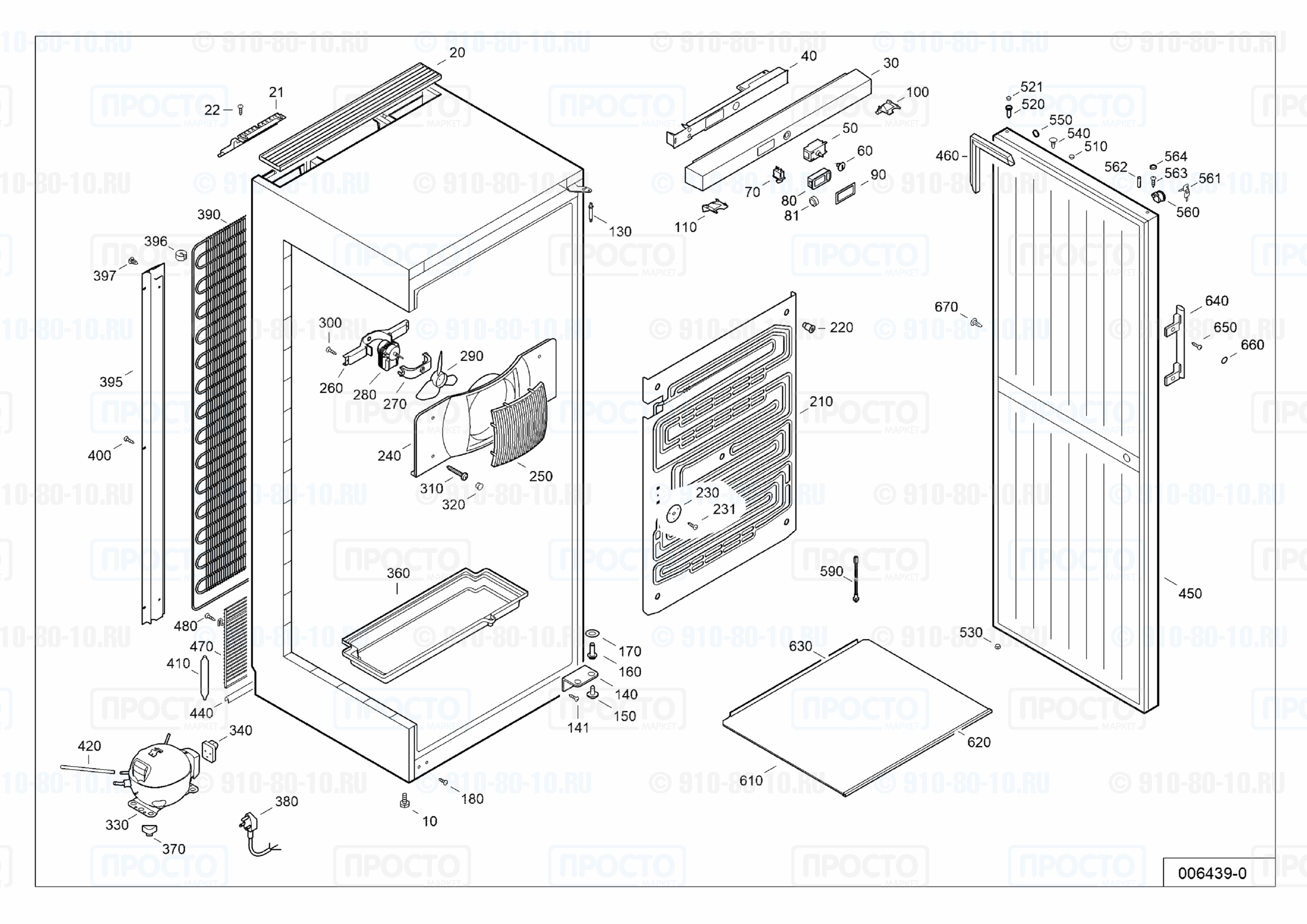 Взрыв-схема запчастей холодильника Liebherr LKexv 5400-40N