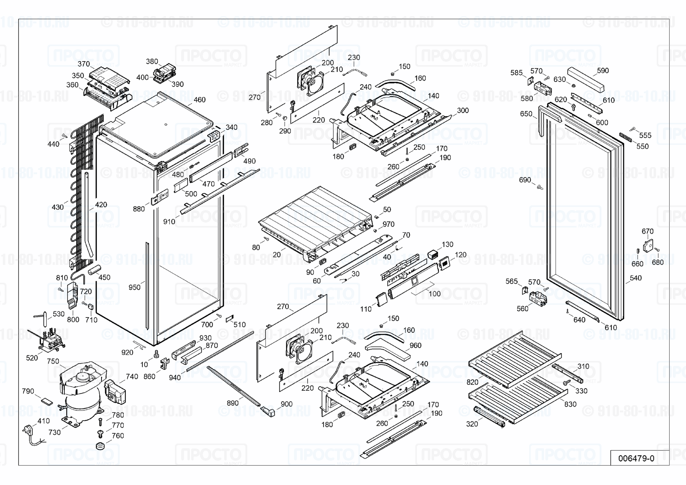 Взрыв-схема запчастей холодильника Liebherr EWTdf 2353-21A