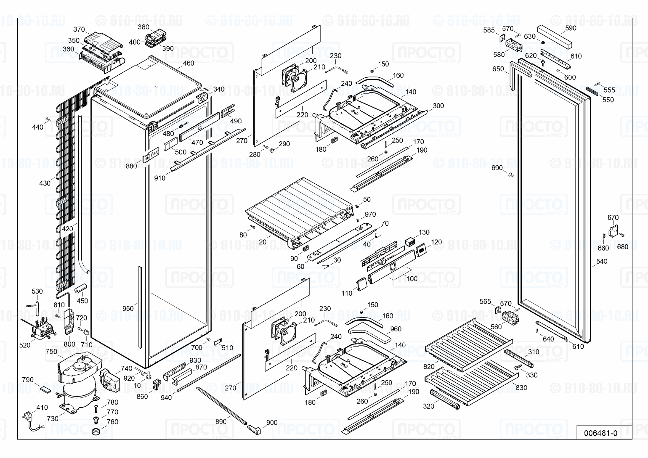 Взрыв-схема запчастей холодильника Liebherr EWTdf 3553-20E