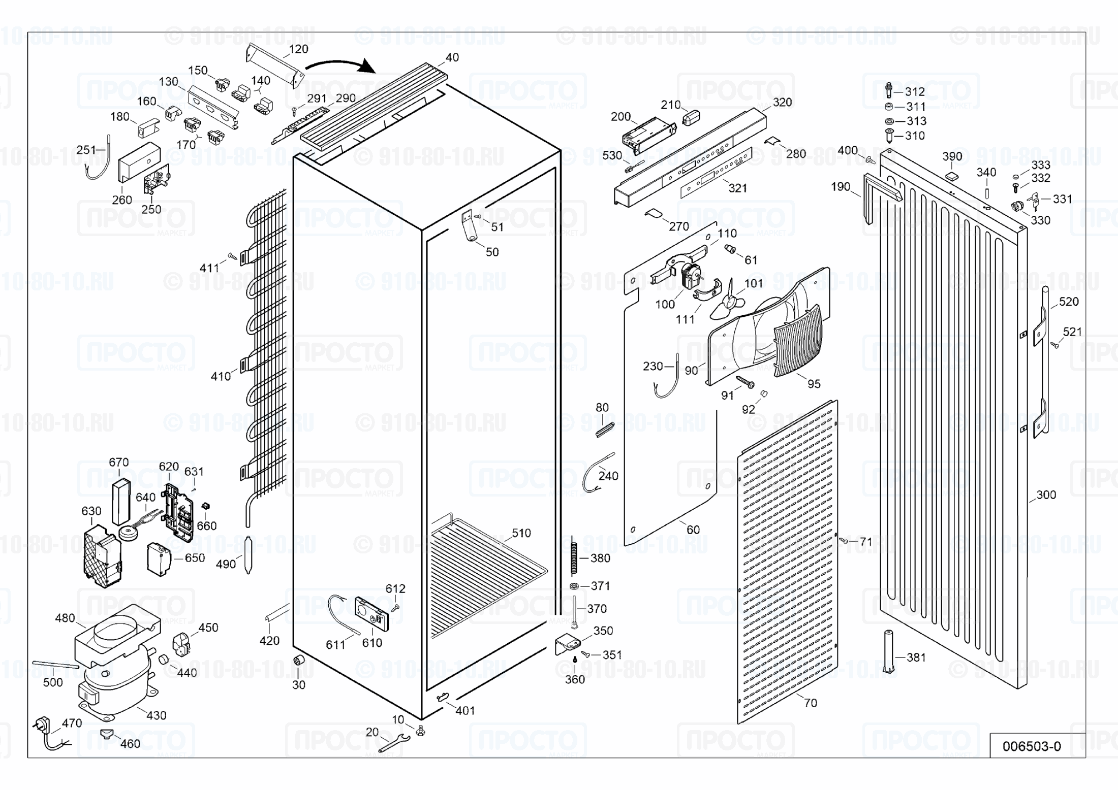 Взрыв-схема запчастей холодильника Liebherr MKv 3910-22A