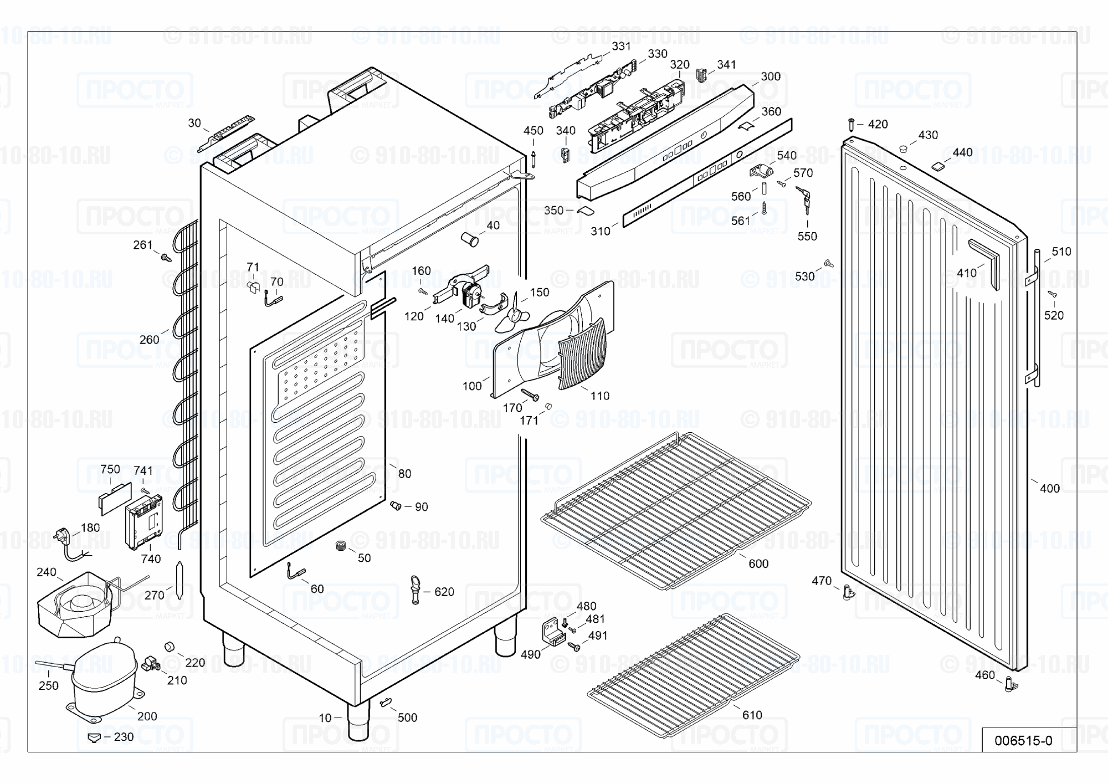 Взрыв-схема запчастей холодильника Liebherr GKv 5710-24A