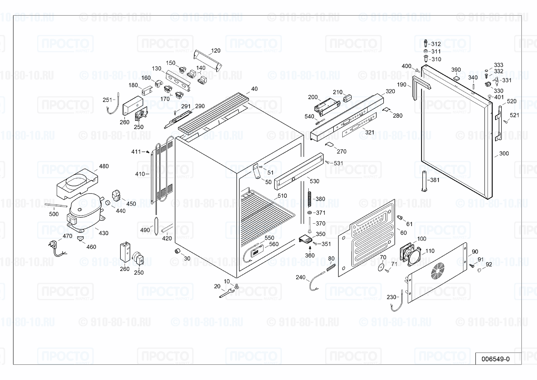 Взрыв-схема запчастей холодильника Liebherr LKUv 1613-22B