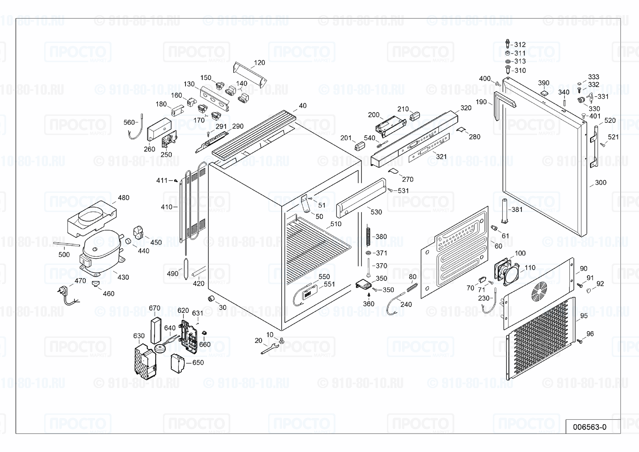 Взрыв-схема запчастей холодильника Liebherr MKUv 1613-21B