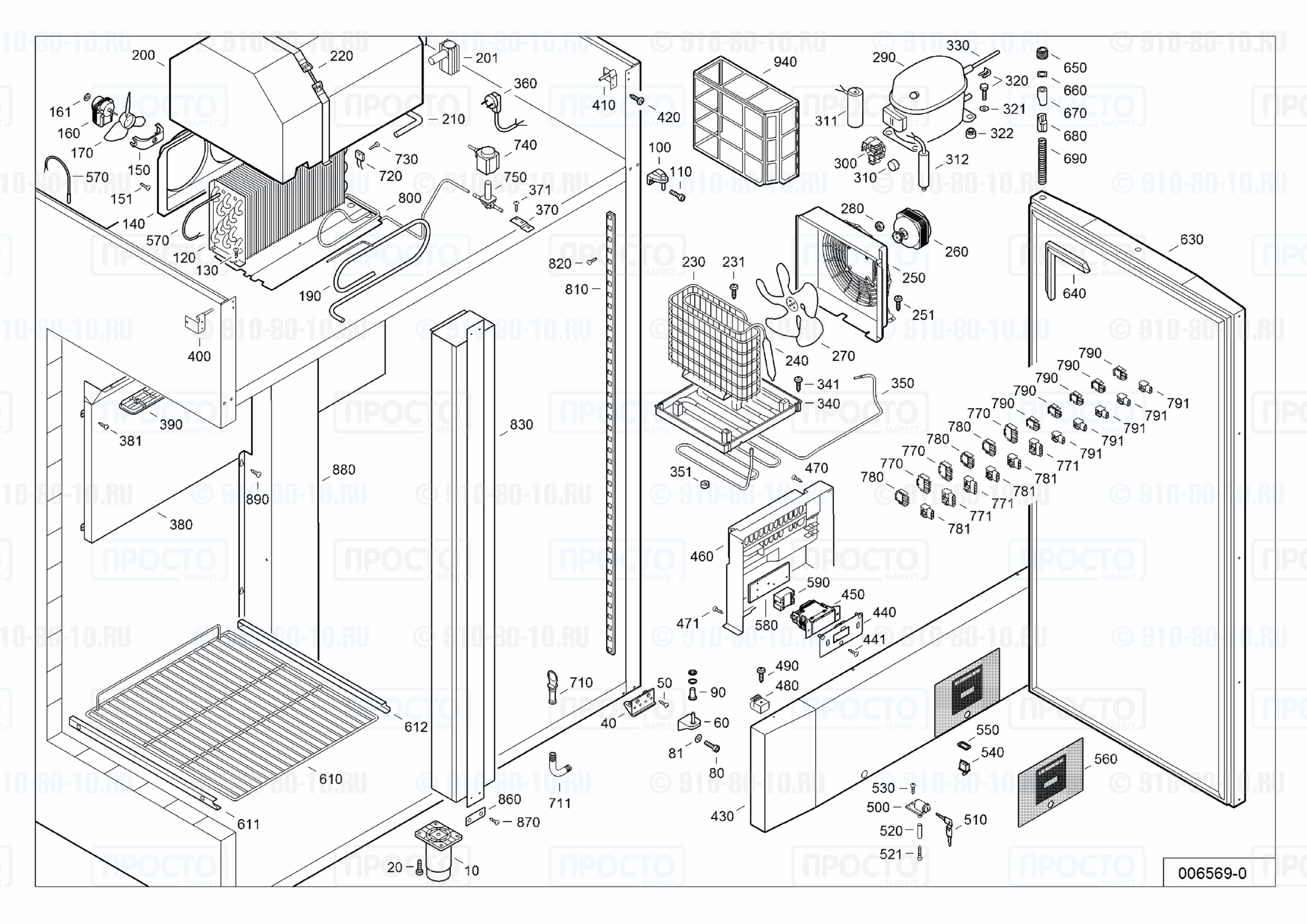 Взрыв-схема запчастей холодильника Liebherr GGPv 1440-40A
