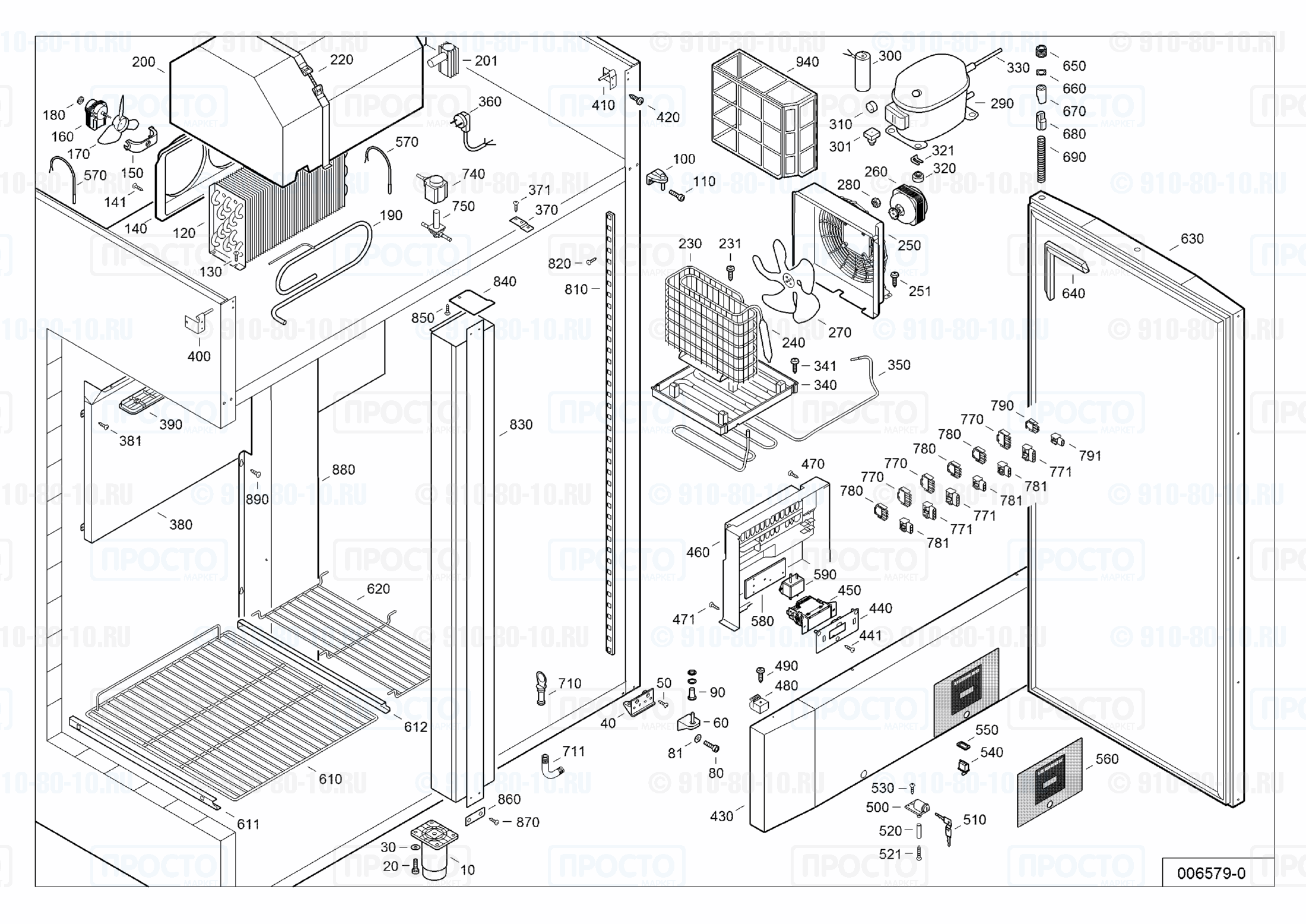 Взрыв-схема запчастей холодильника Liebherr GKPv 1470-43A