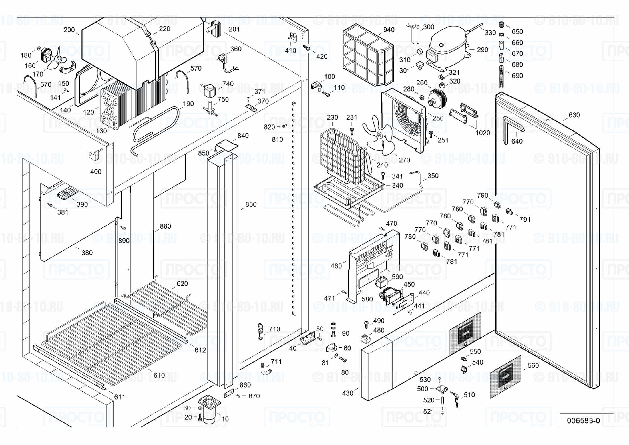 Взрыв-схема запчастей холодильника Liebherr GKPv 1470-43B