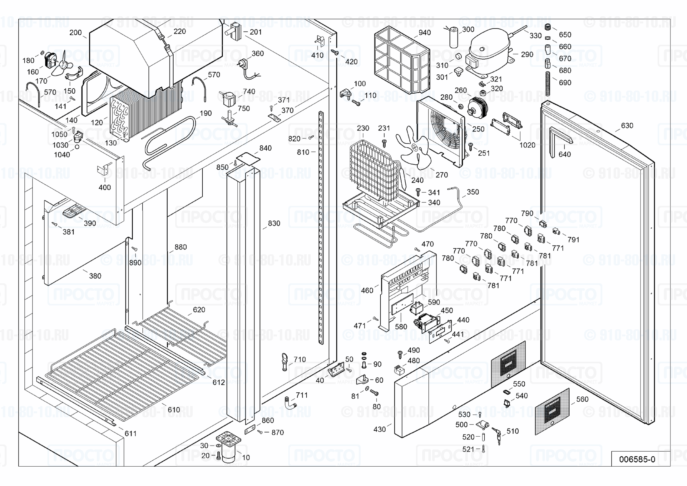 Взрыв-схема запчастей холодильника Liebherr GKPv 1470-43C