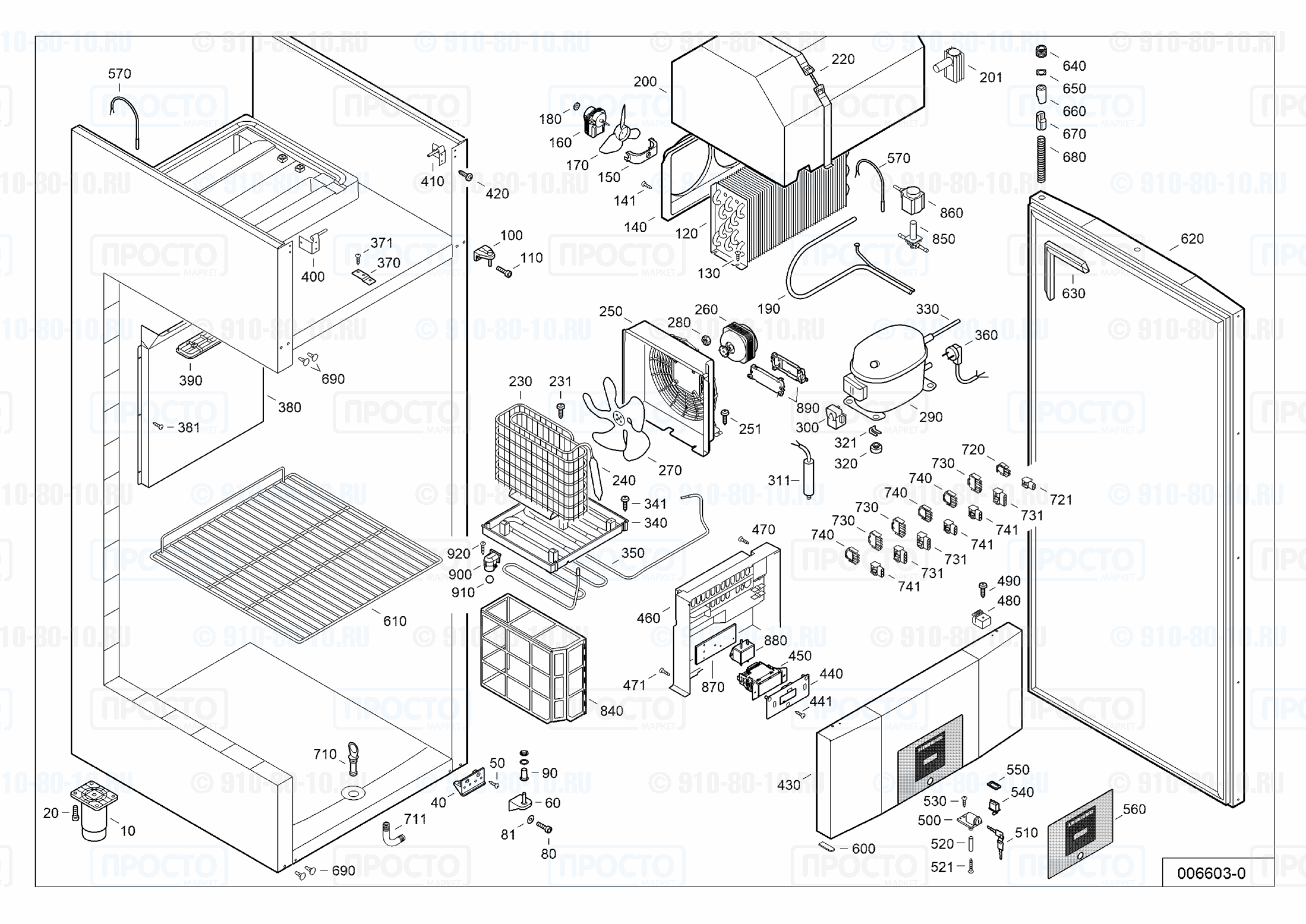 Взрыв-схема запчастей холодильника Liebherr GKPv 6570-43D