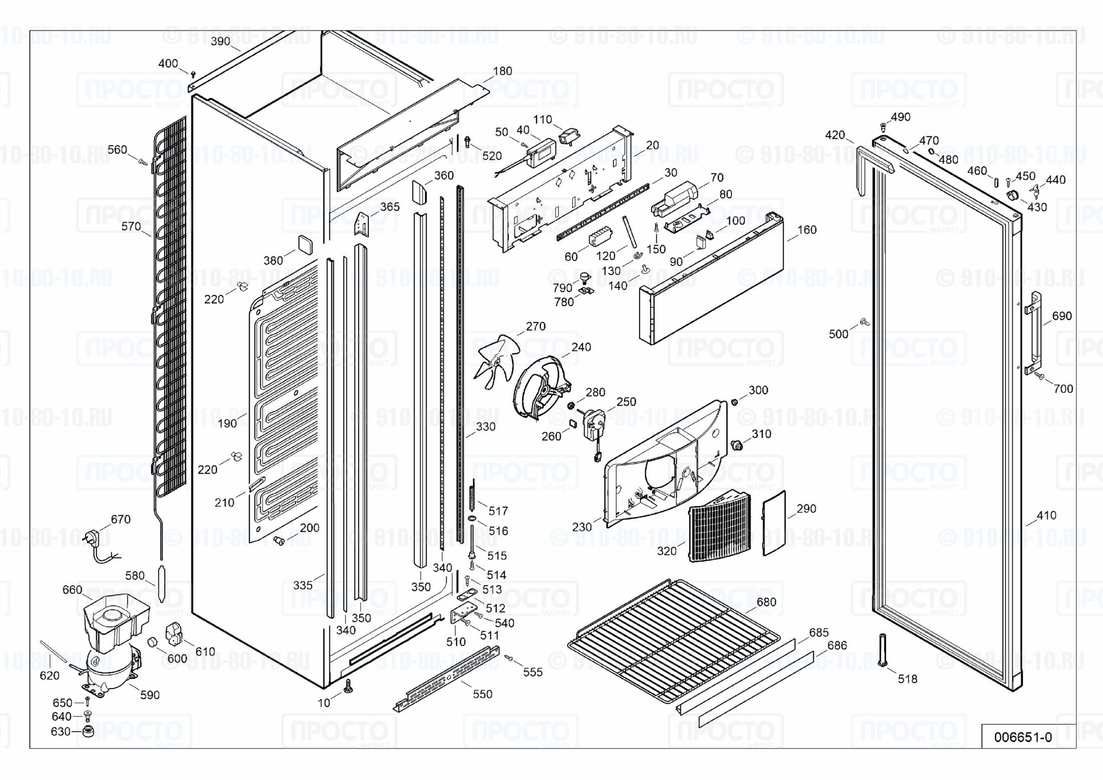 Взрыв-схема запчастей холодильника Liebherr FKDv 4213-21B