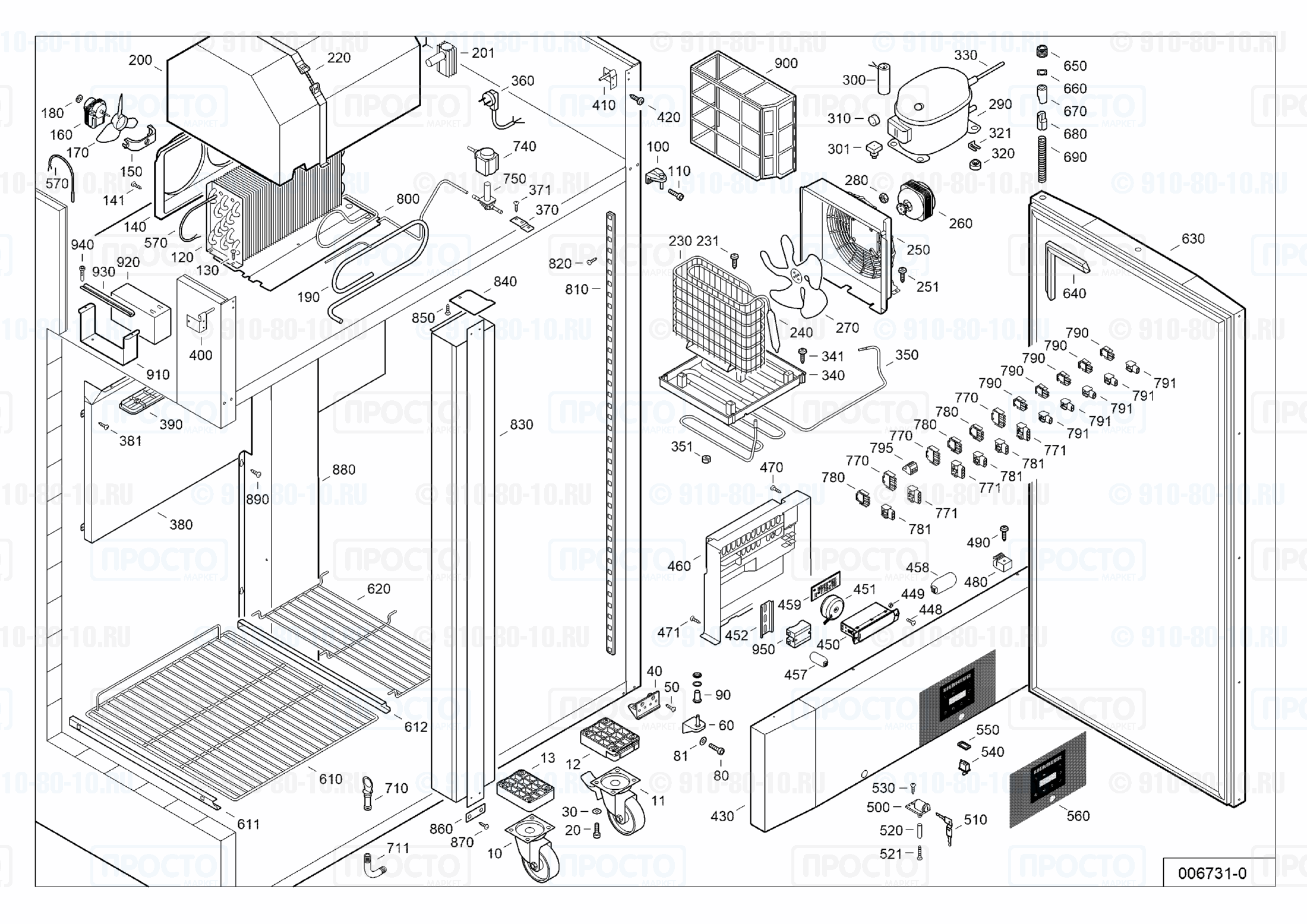 Взрыв-схема запчастей холодильника Liebherr LKPv 1420-42A