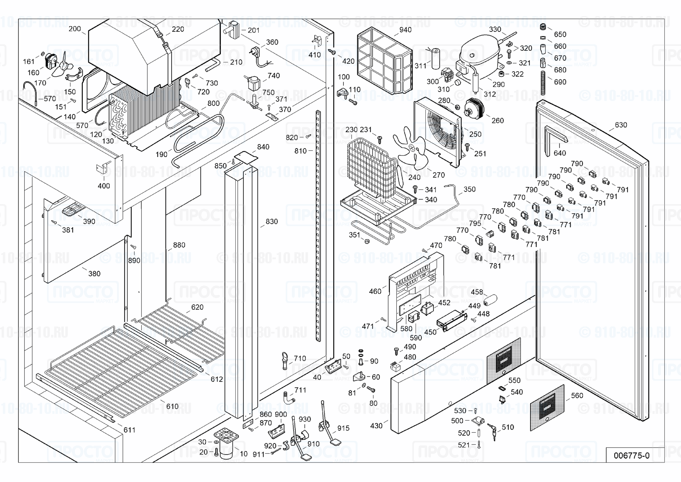 Взрыв-схема запчастей холодильника Liebherr GGPv 1490-43A