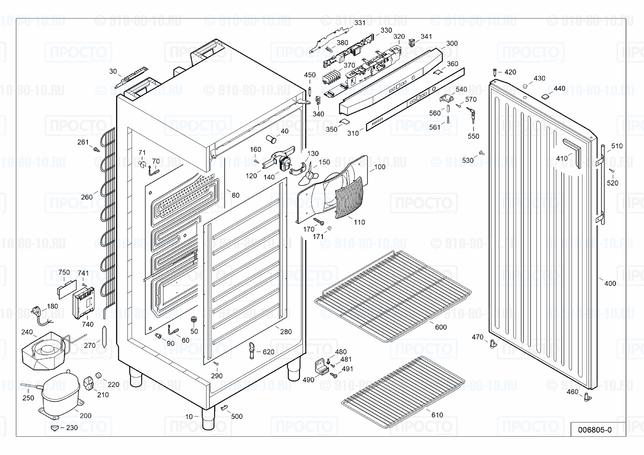 Взрыв-схема запчастей холодильника Liebherr GKv 5790-22A