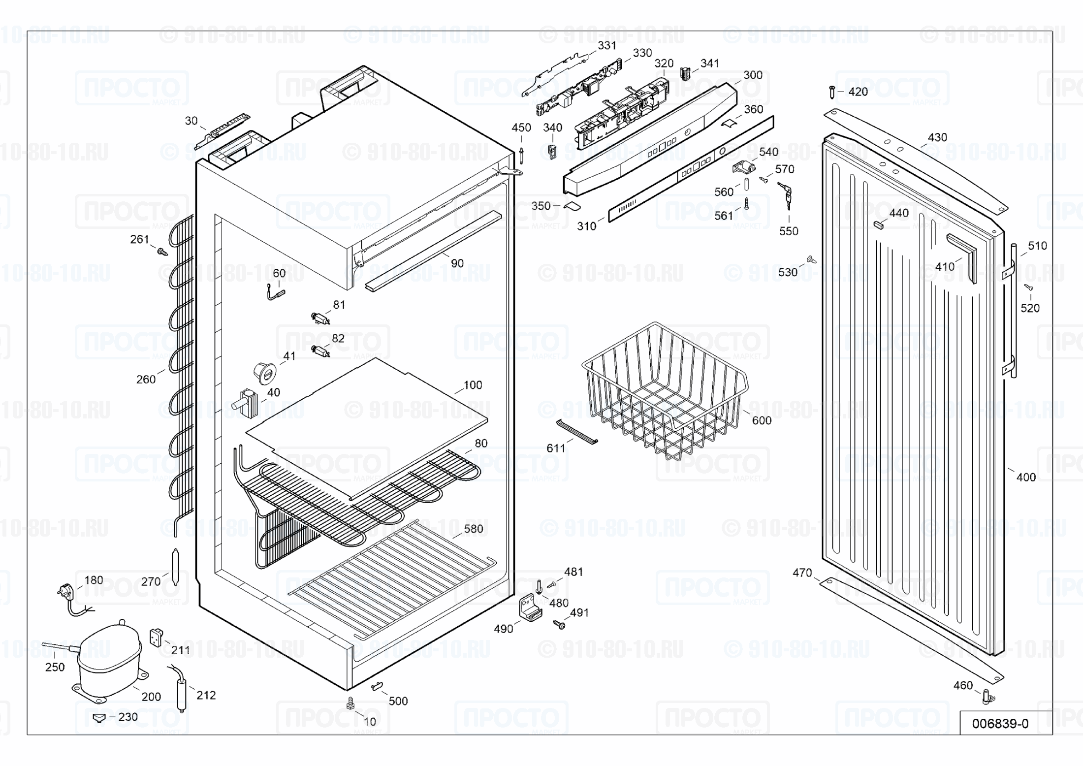 Взрыв-схема запчастей холодильника Liebherr GG 4060-21A