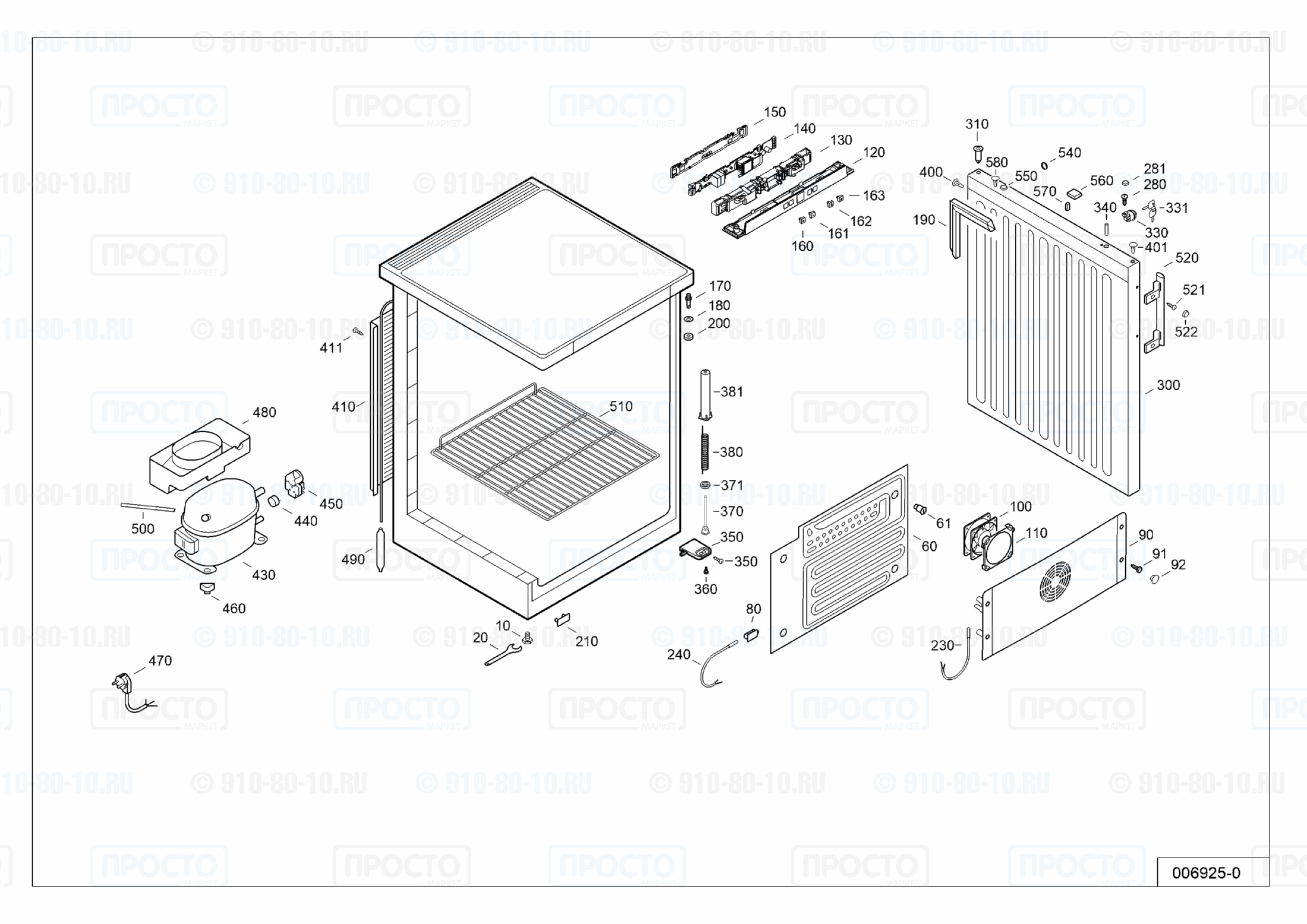 Взрыв-схема запчастей холодильника Liebherr FKUv 1660-22R