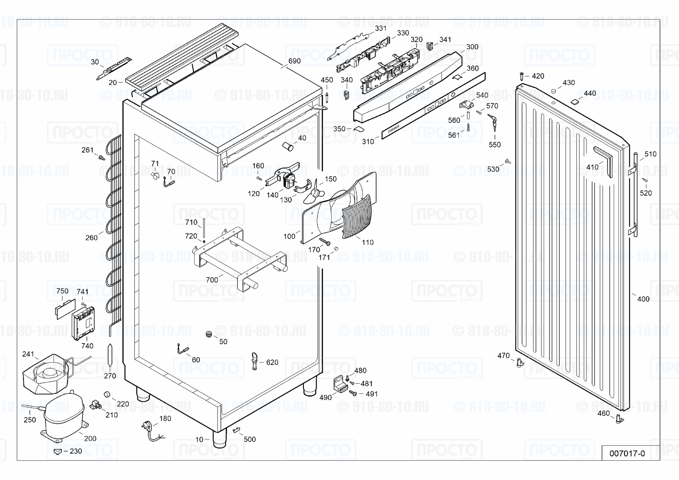 Взрыв-схема запчастей холодильника Liebherr JKv 6460-22A