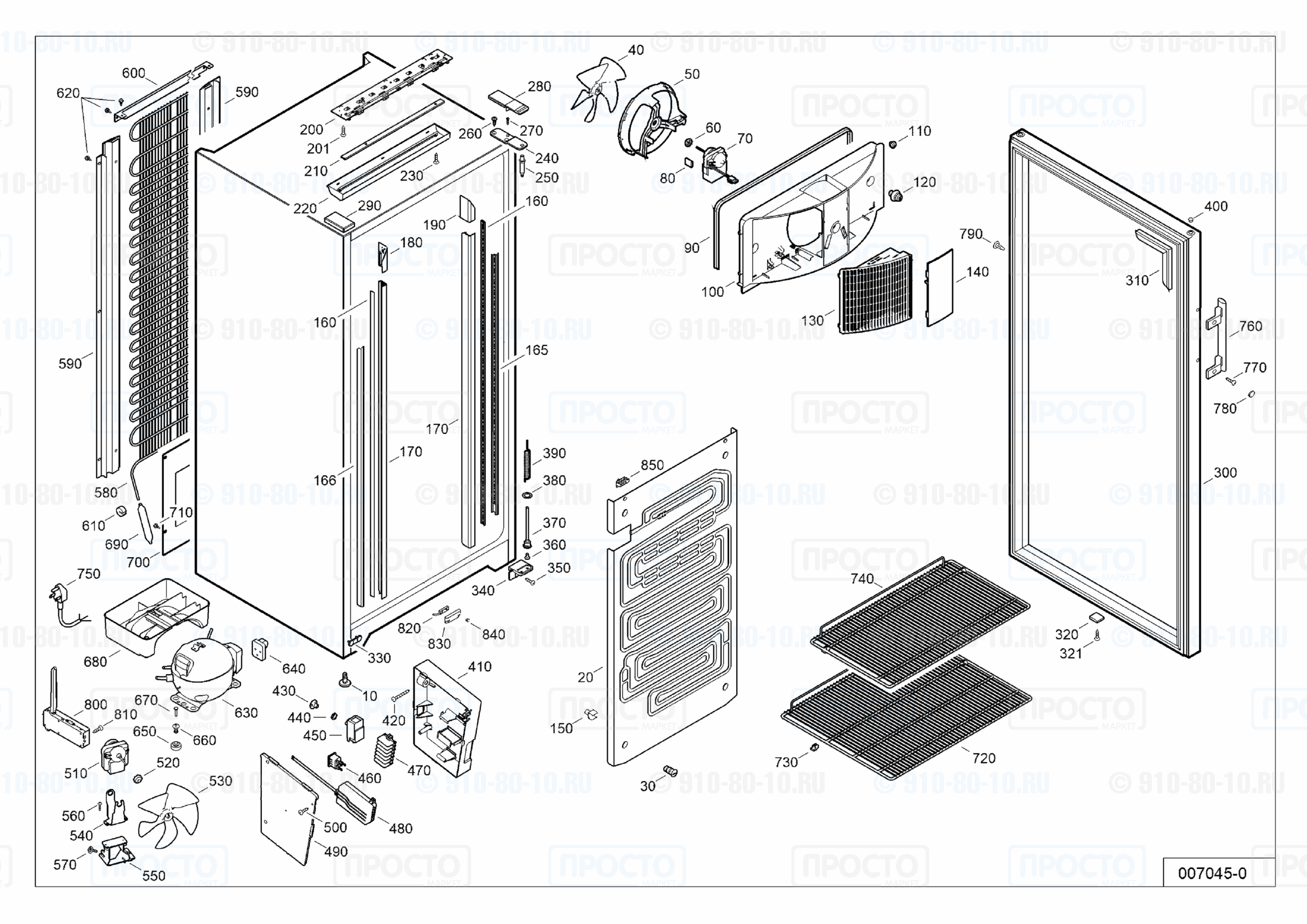Взрыв-схема запчастей холодильника Liebherr FCb 2613-41A