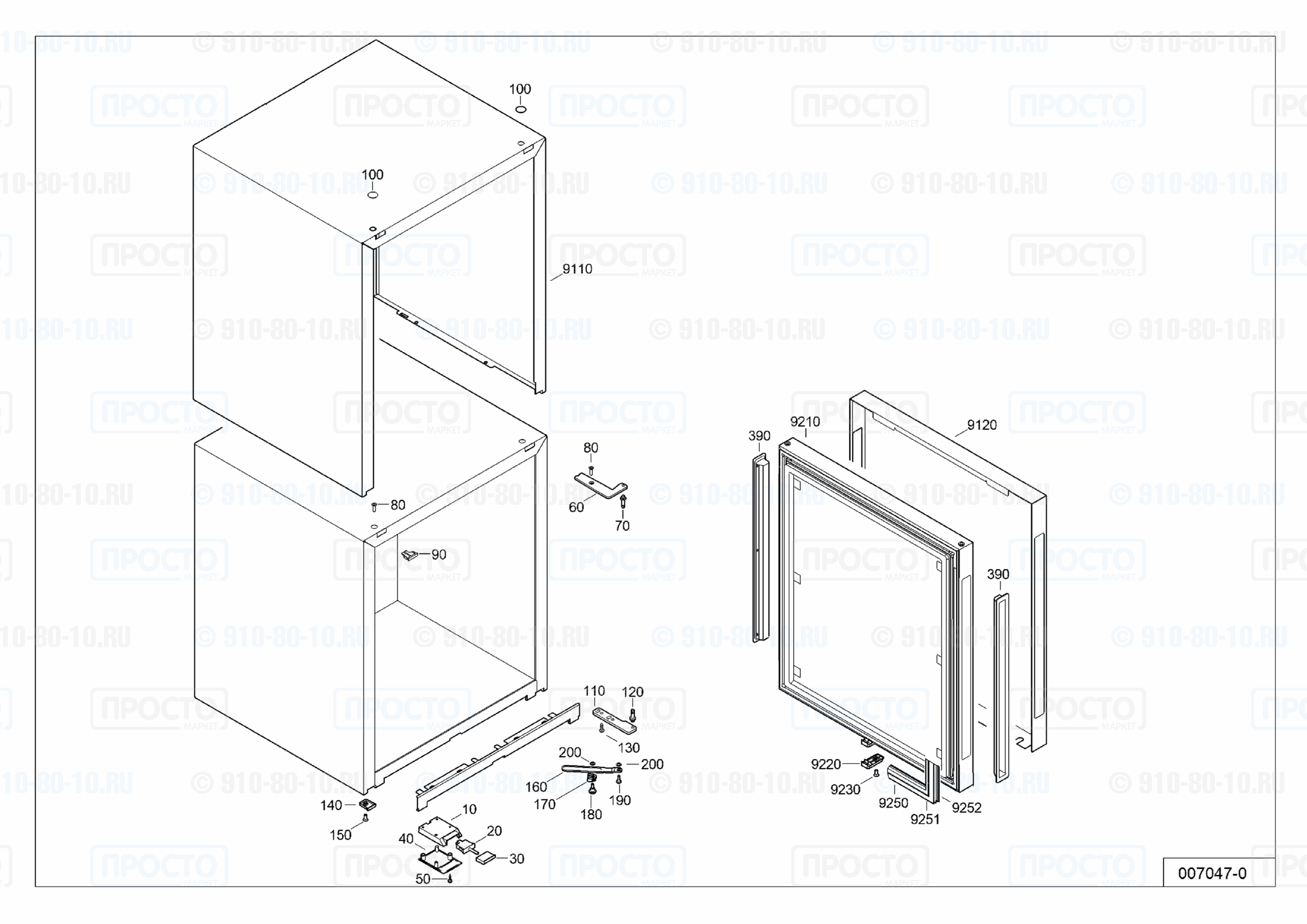 Взрыв-схема запчастей холодильника Liebherr Kcu 701-20A