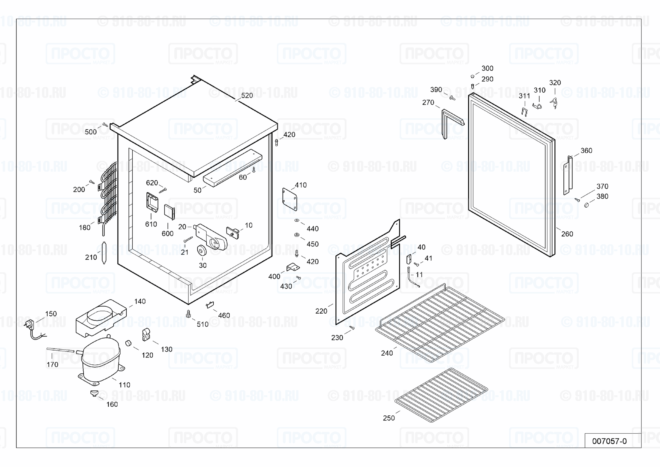Взрыв-схема запчастей холодильника Liebherr FKU 1803-20A