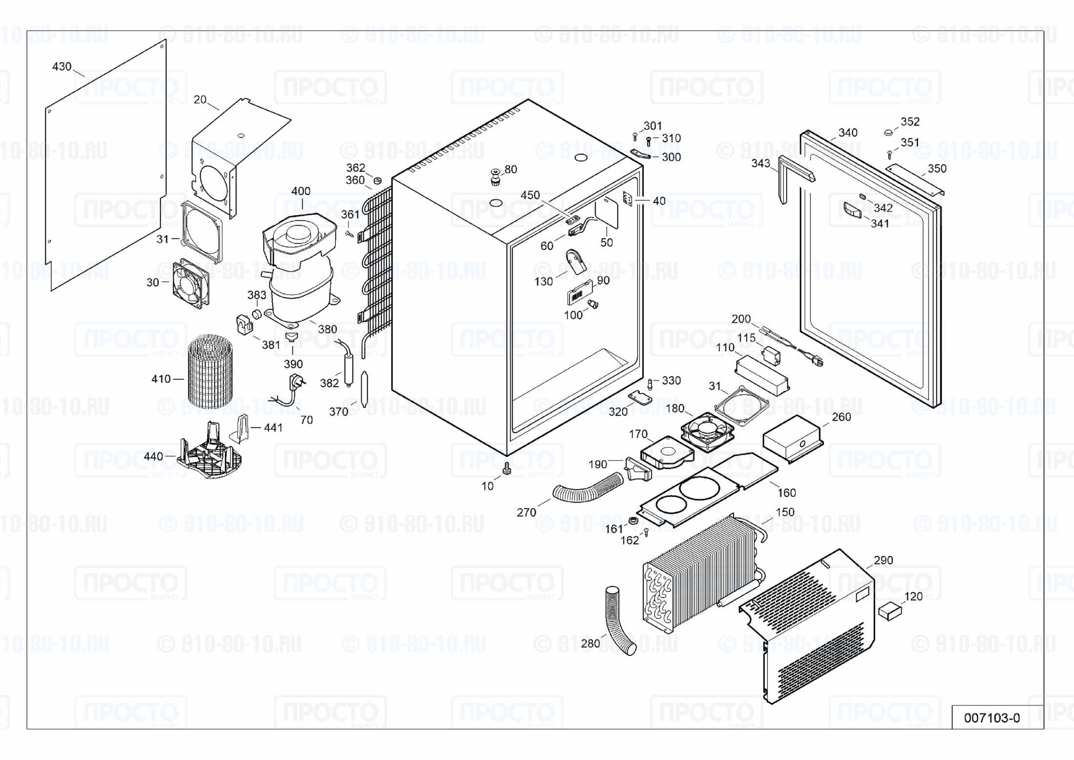 Взрыв-схема запчастей холодильника Liebherr UKU 1400-23A