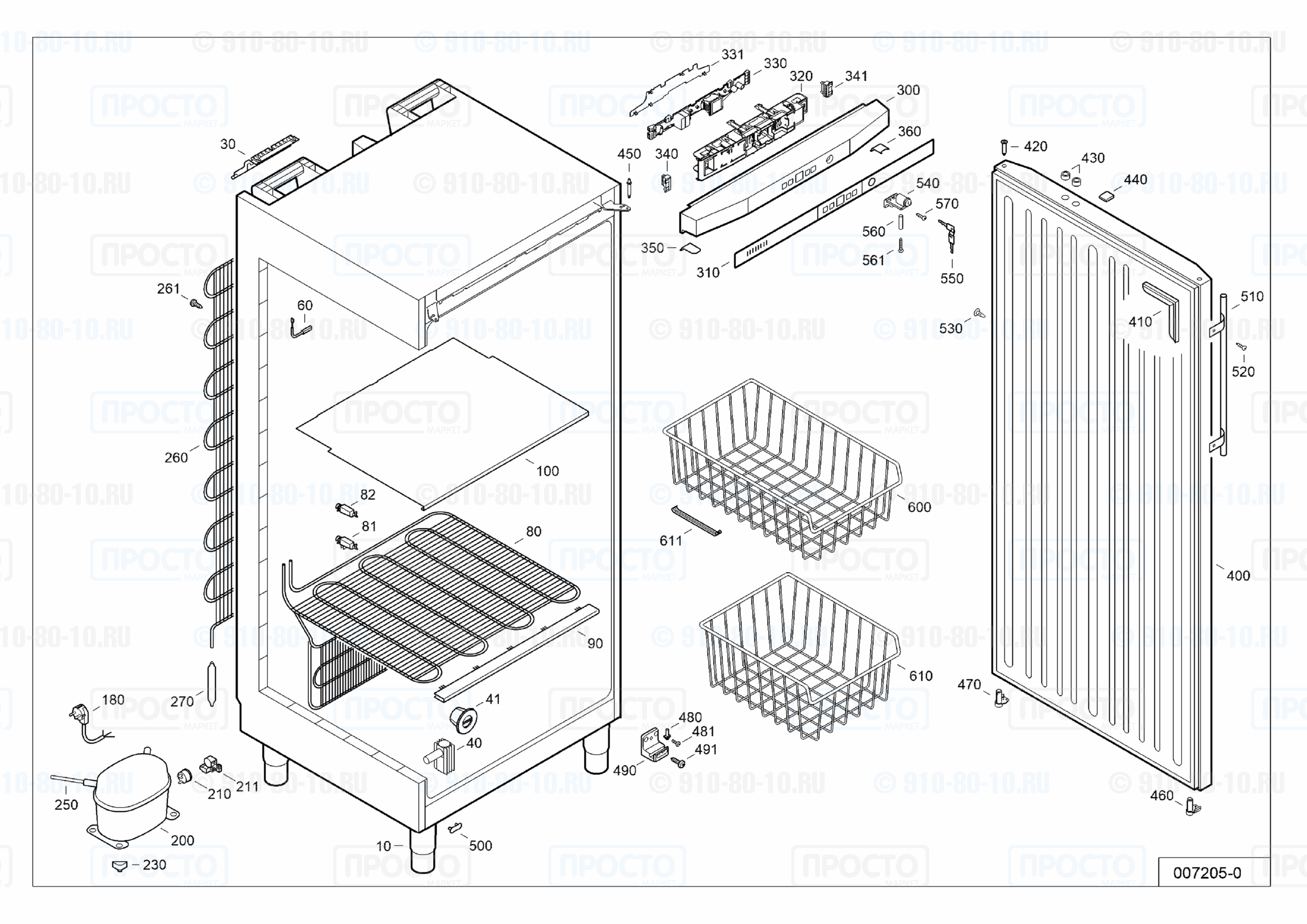 Взрыв-схема запчастей холодильника Liebherr GG 5260-40A