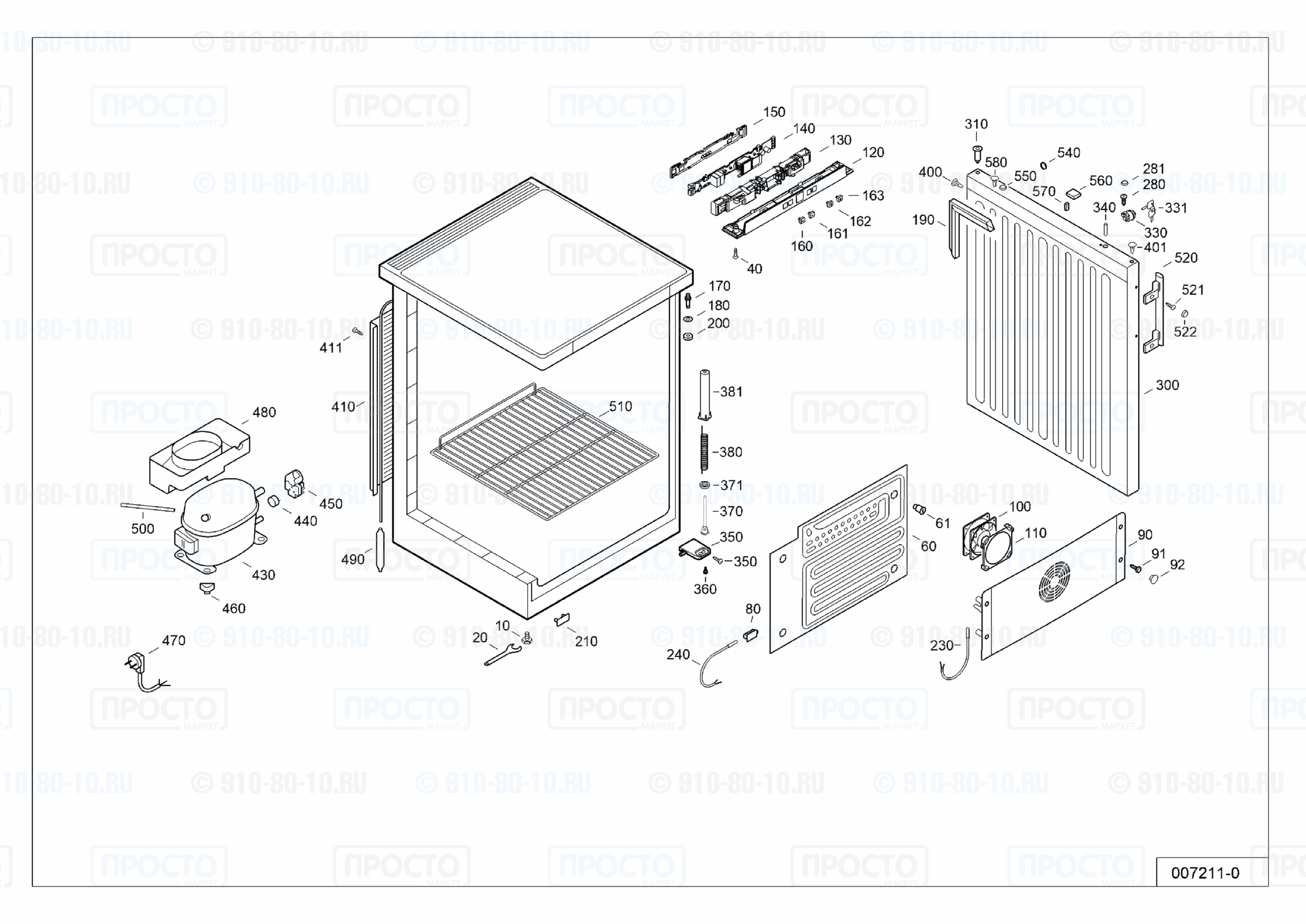 Взрыв-схема запчастей холодильника Liebherr FKUv 1660-23Q
