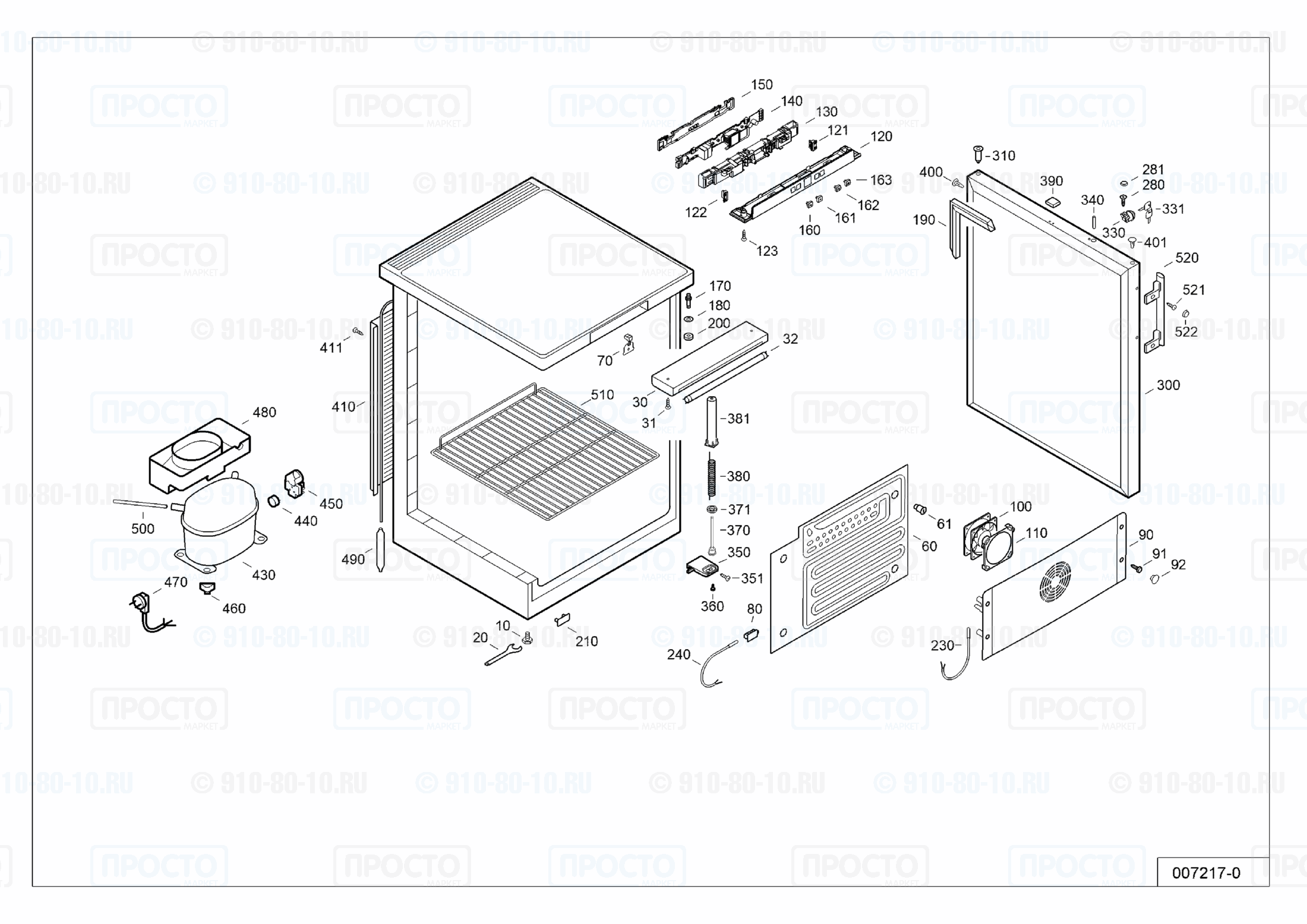 Взрыв-схема запчастей холодильника Liebherr FKUv 1663-23P