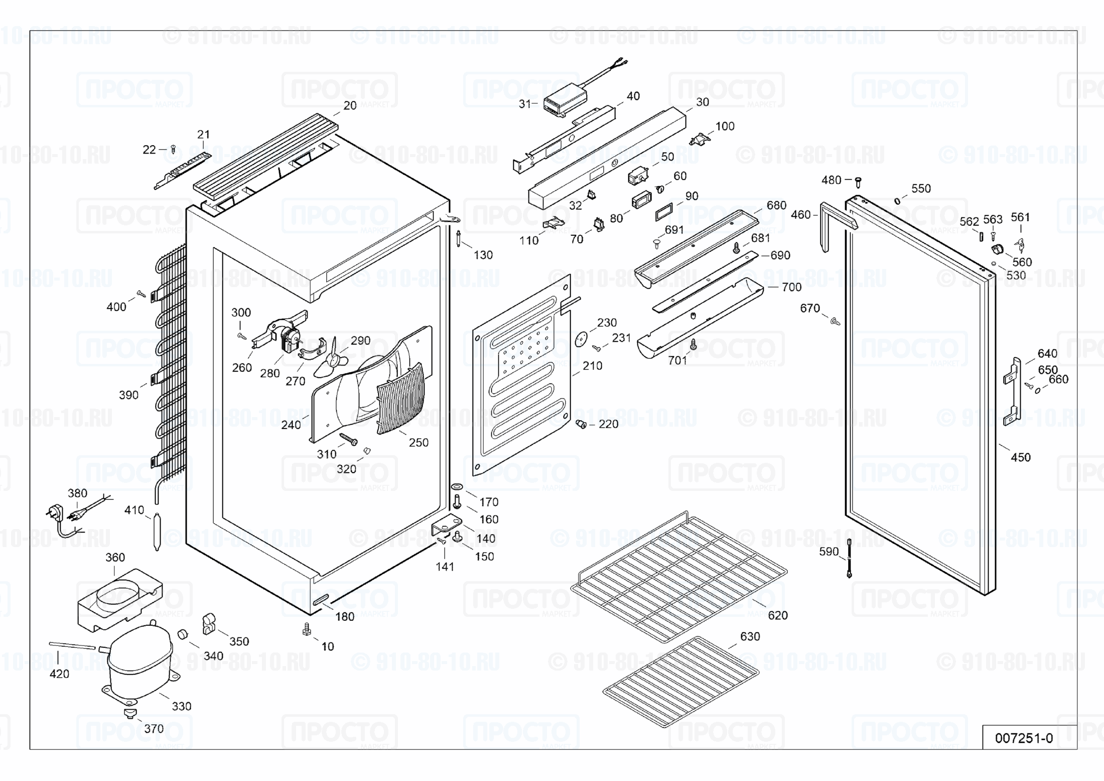 Взрыв-схема запчастей холодильника Liebherr FKv 2643-20T